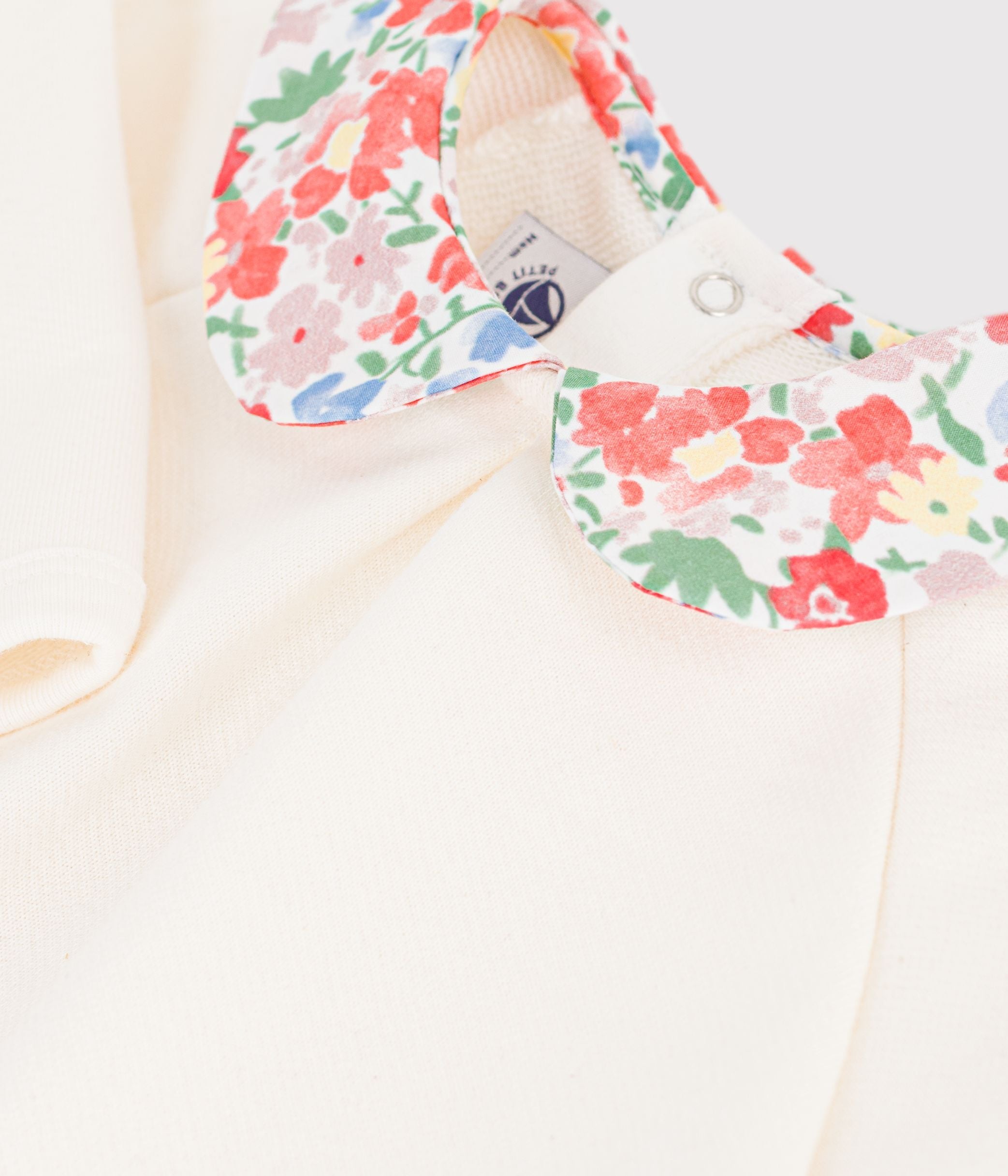 sweatshirt-bébé-en-coton-uni-avec-son-col-imprimé