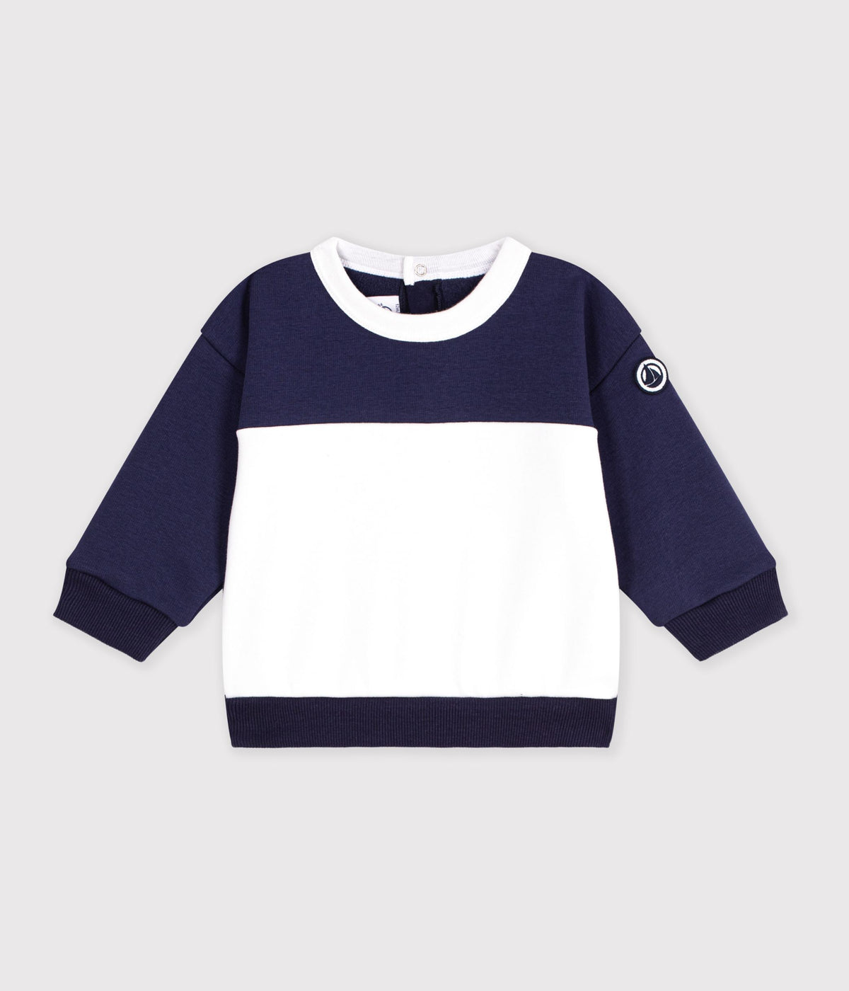 sweatshirt-bébé-en-coton-colorblock