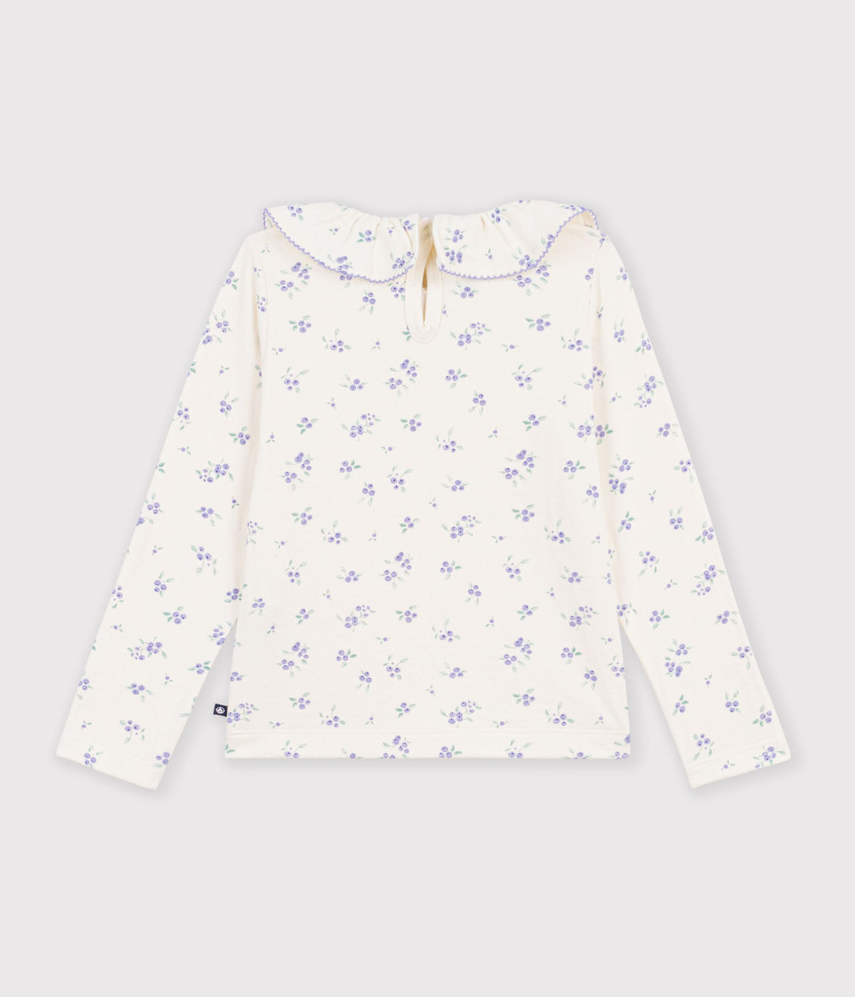 tee-shirt-à-col-enfant-manches-longues-à-fleurs