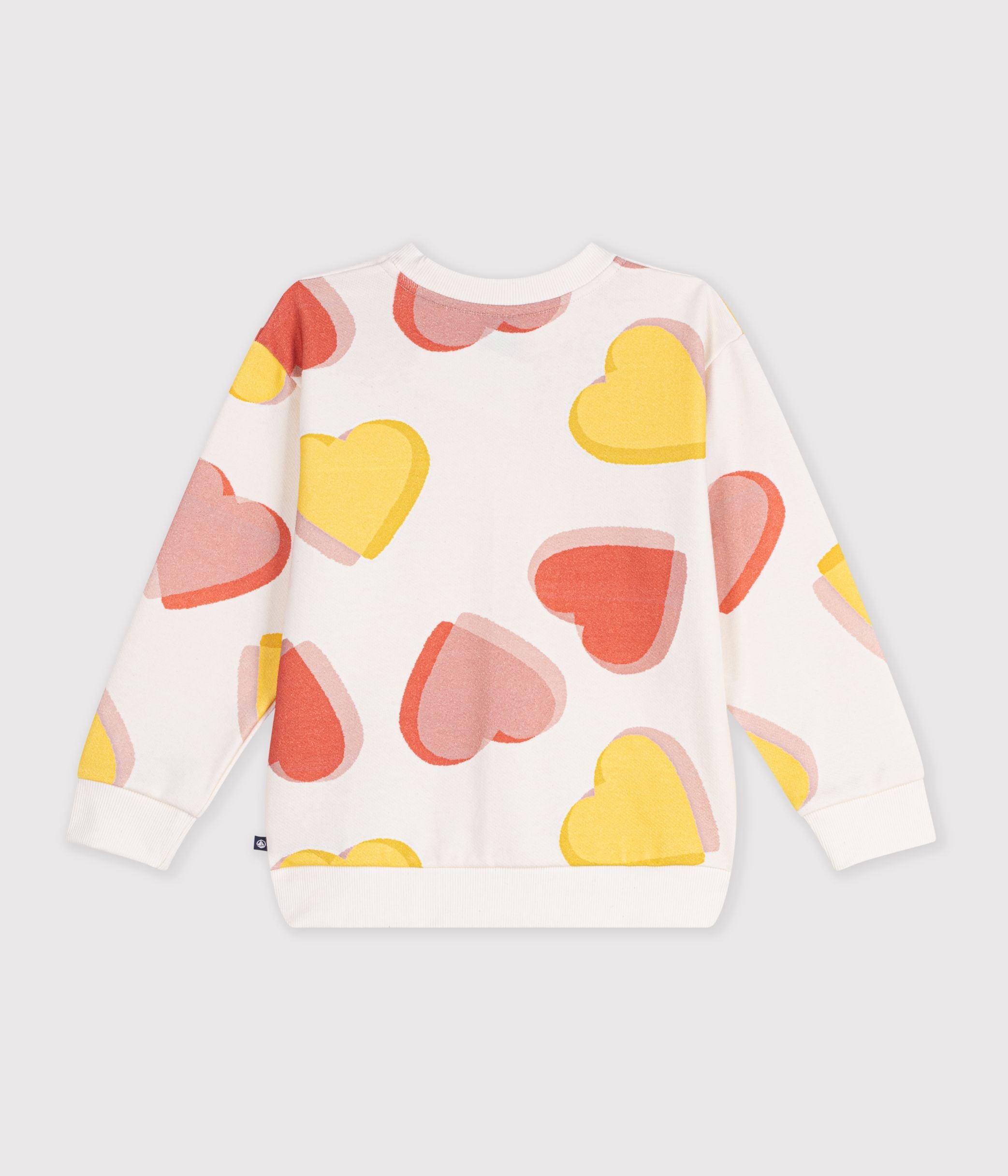 sweatshirt-enfant-en-coton-imprimé-coeurs