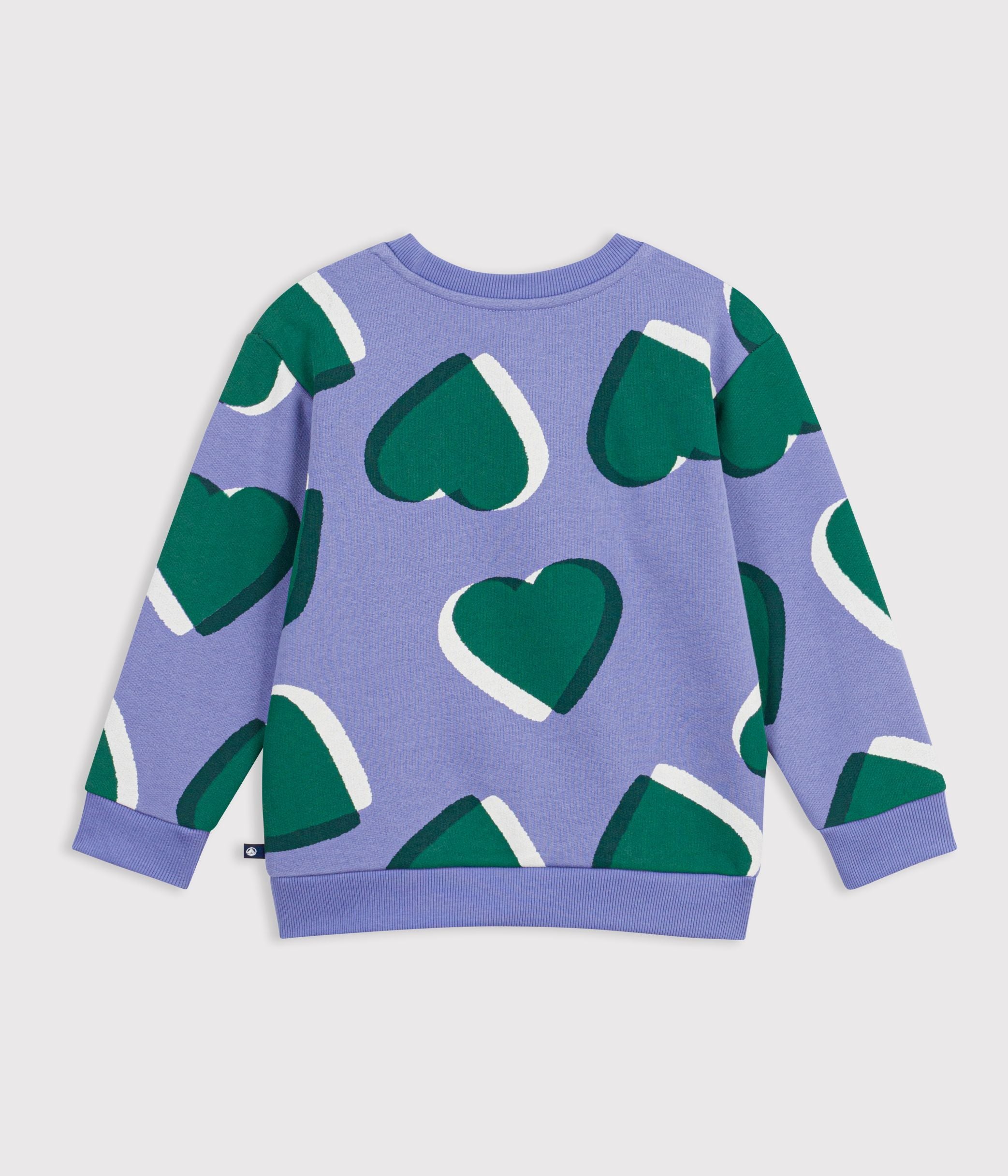 sweatshirt-enfant-en-coton-imprimé-coeurs