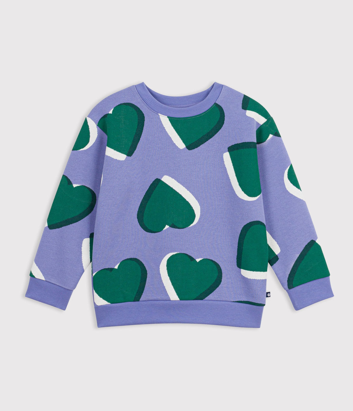 sweatshirt-enfant-en-coton-imprimé-coeurs