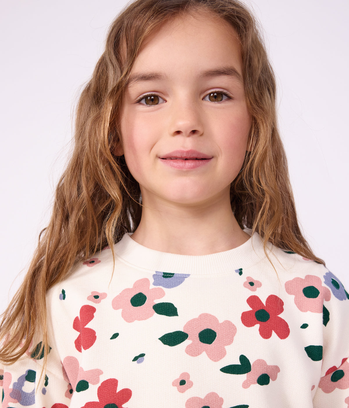 sweatshirt-enfant-en-coton-imprimé-fleurs