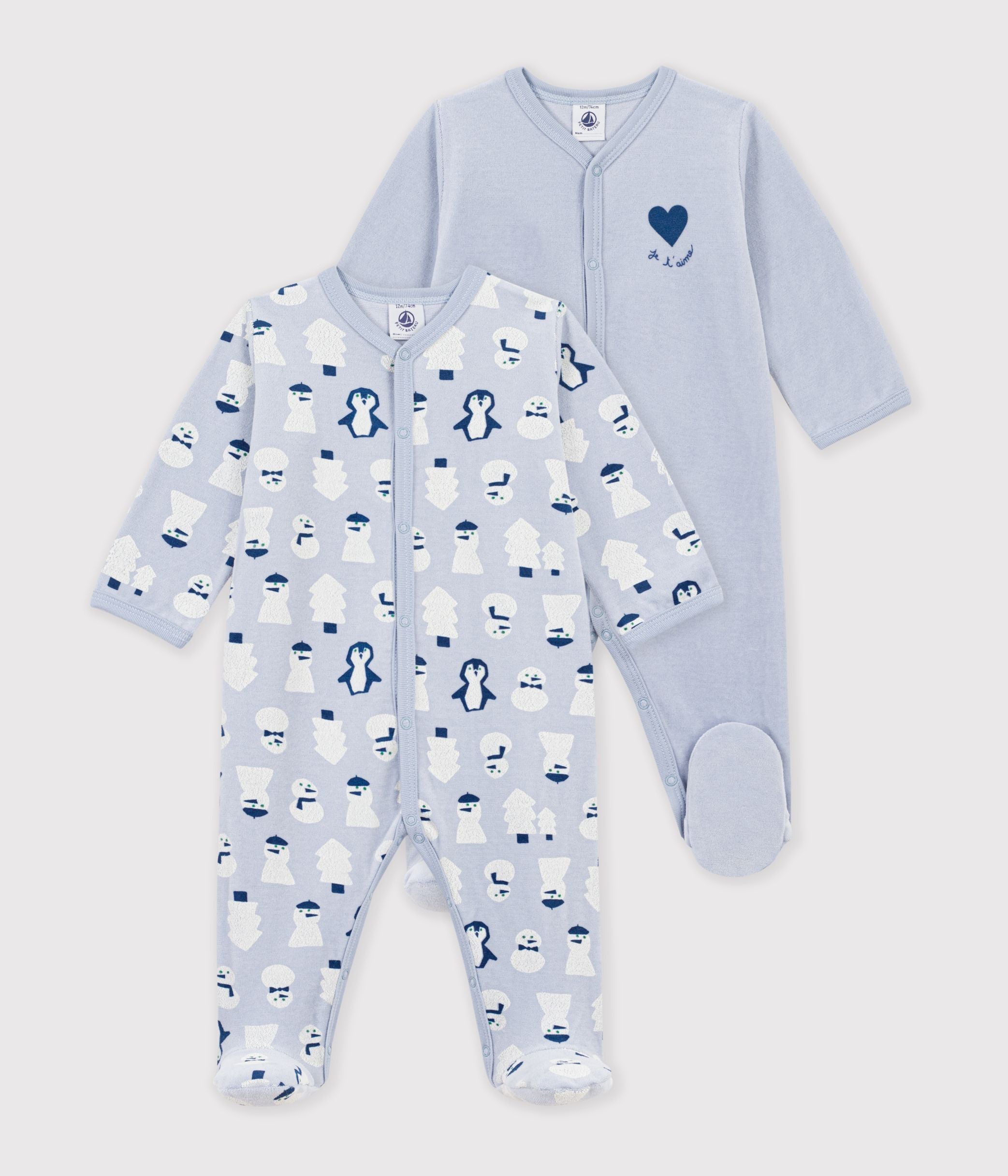 lot-de-pyjamas-bébé-en-velours-imprimé