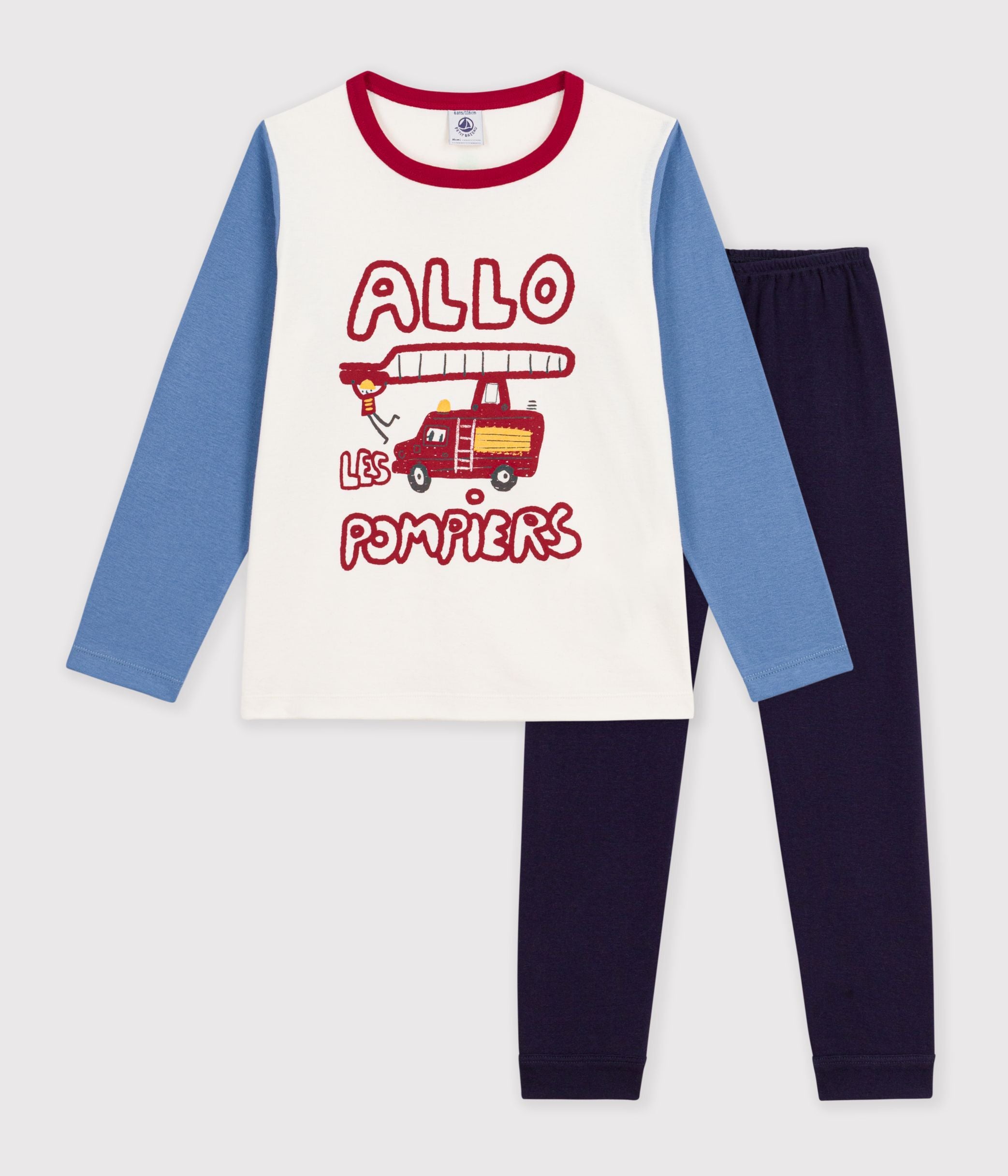 pyjama-enfant-en-coton-à-motif-pompier