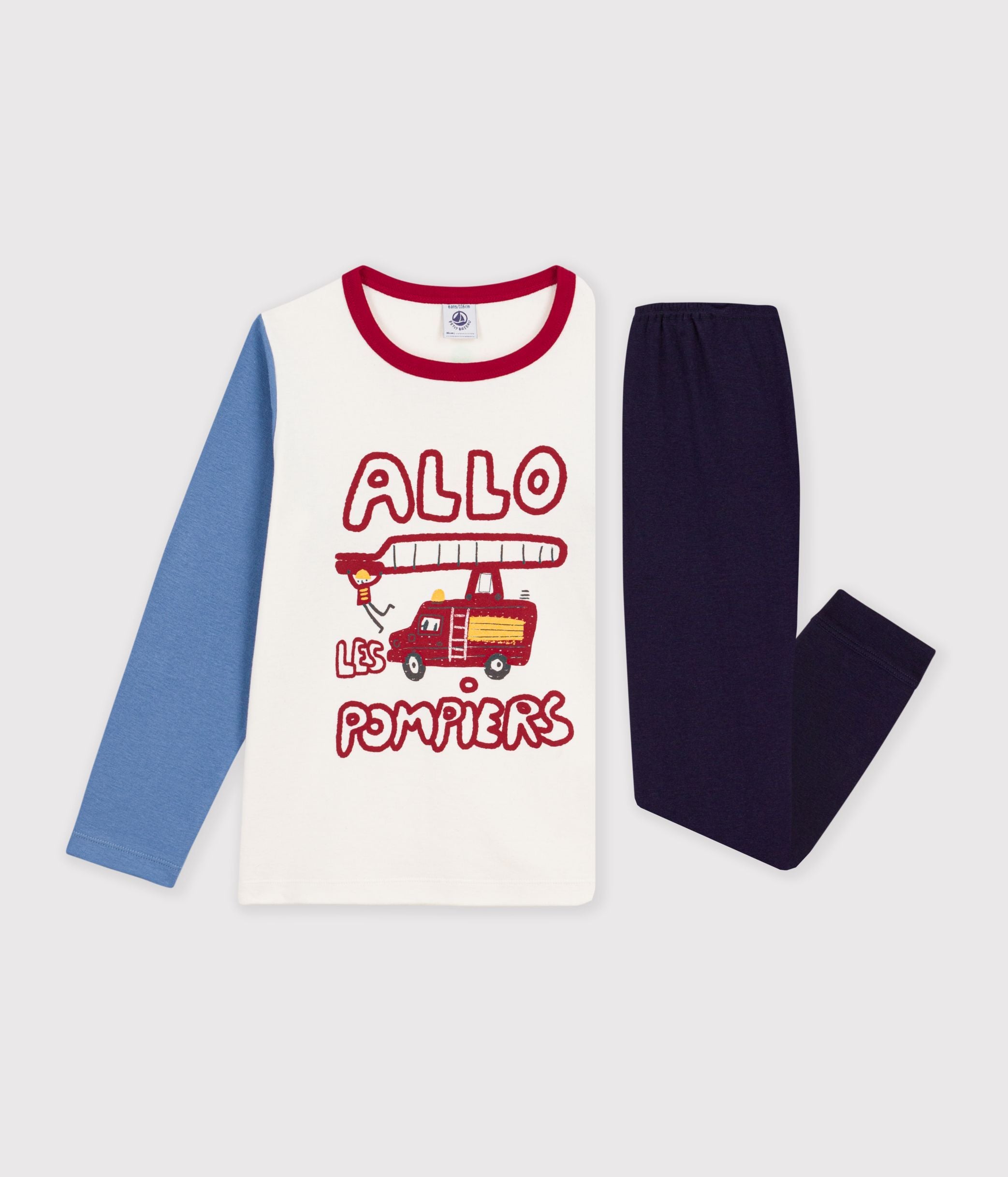 pyjama-enfant-en-coton-à-motif-pompier