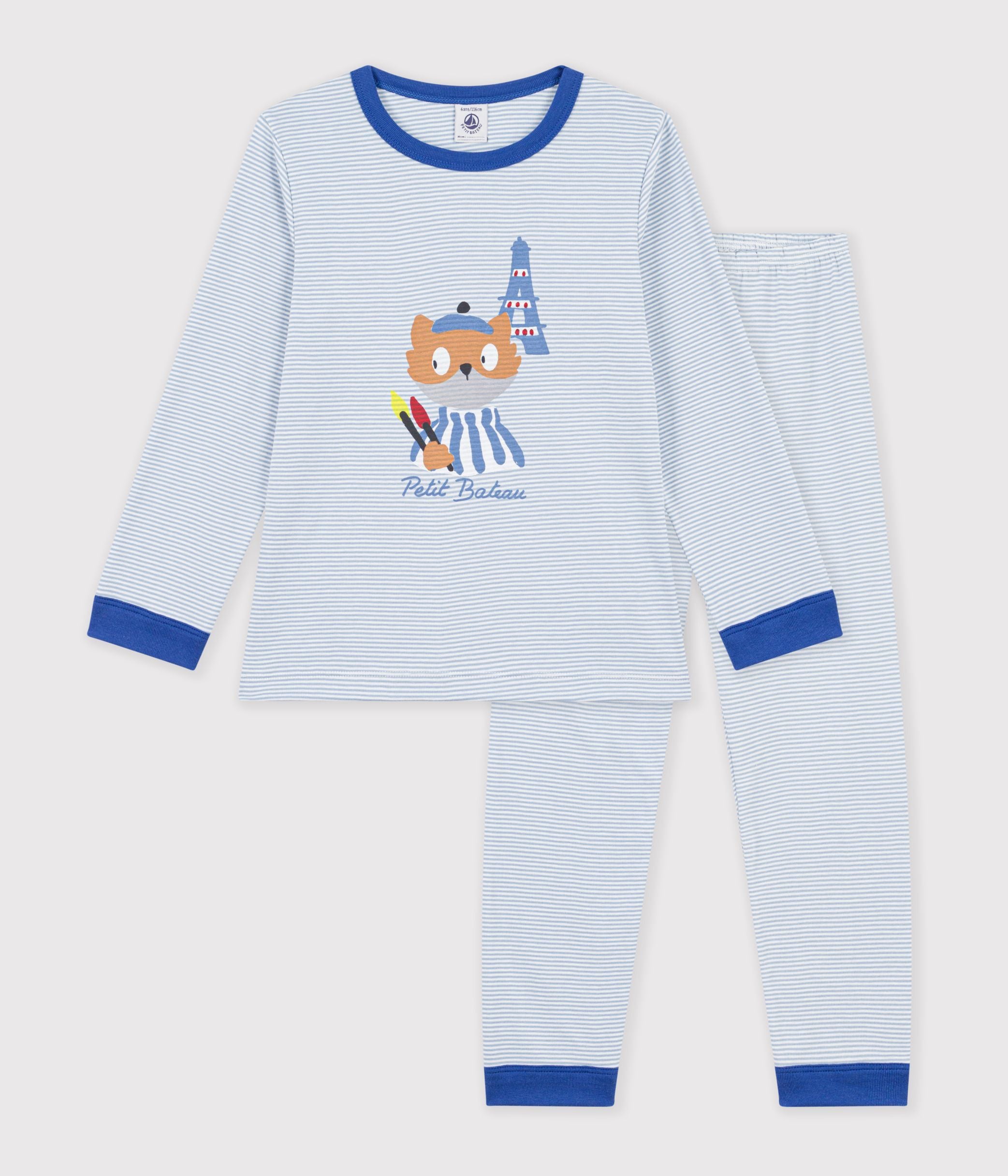 pyjama-enfant-en-coton-à-rayures