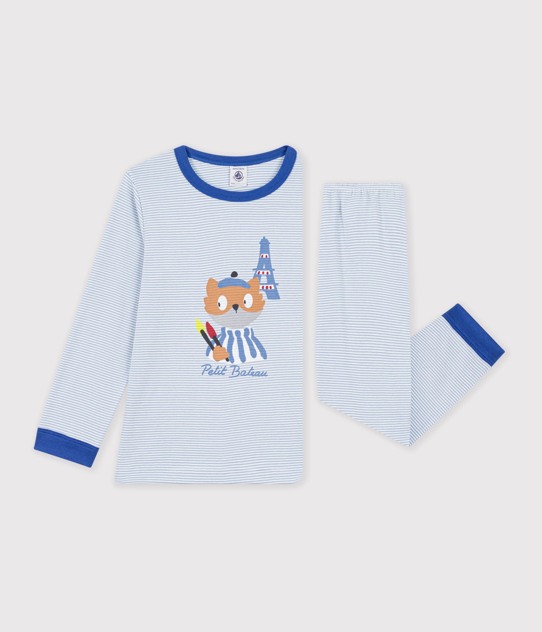 pyjama-enfant-en-coton-à-rayures