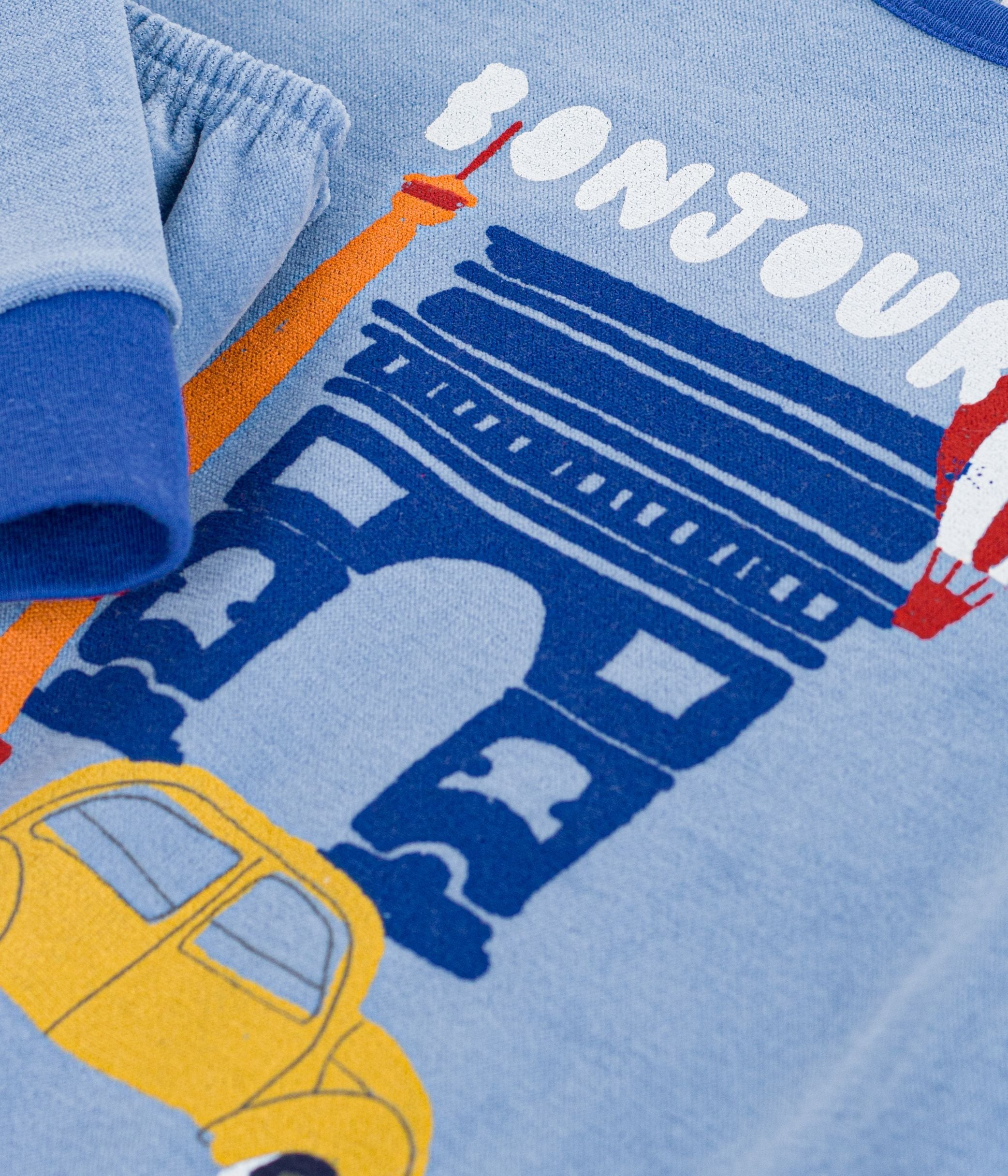 pyjama-enfant-en-velours-à-motif-paris