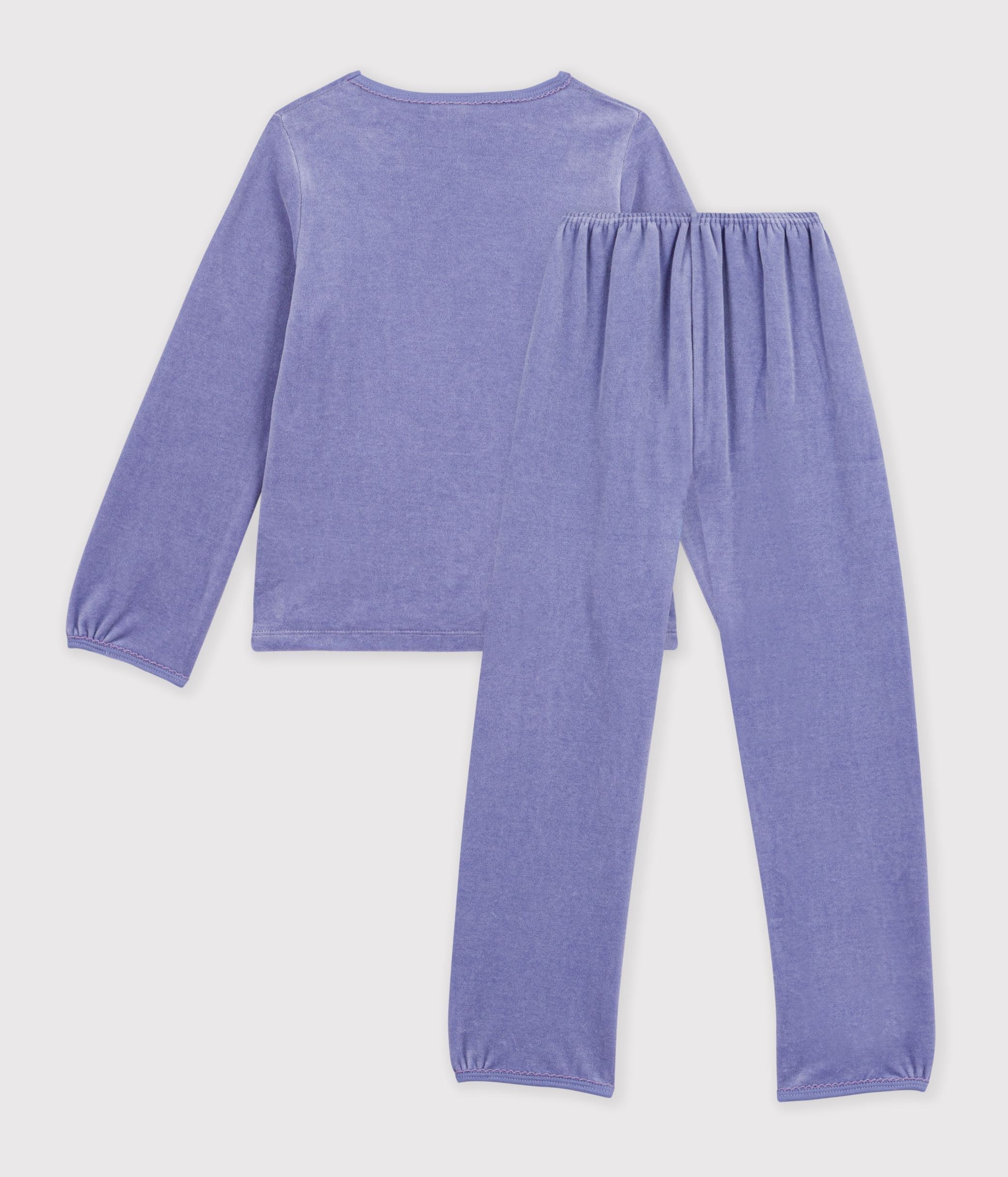 pyjama-enfant-en-velours-à-motif-coeurs