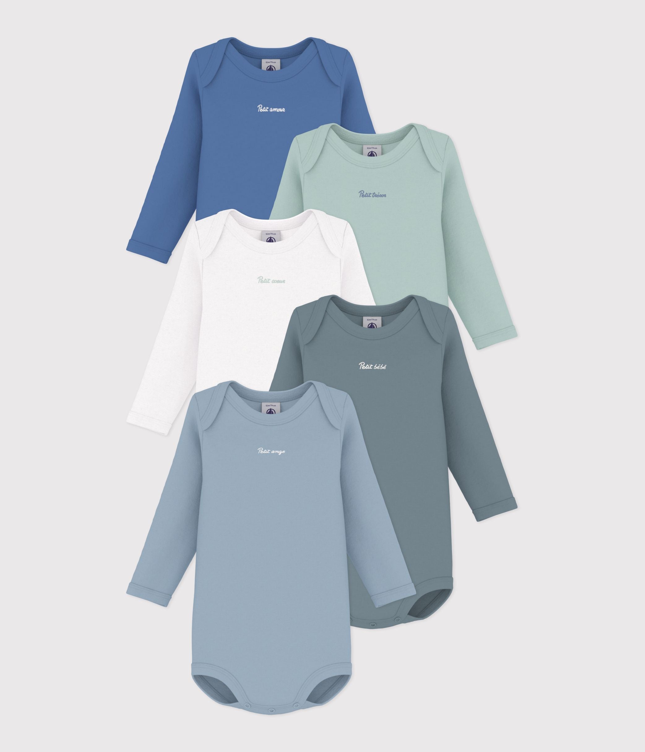 lot-de-bodies-manches-longues-en-coton-uni-bébé