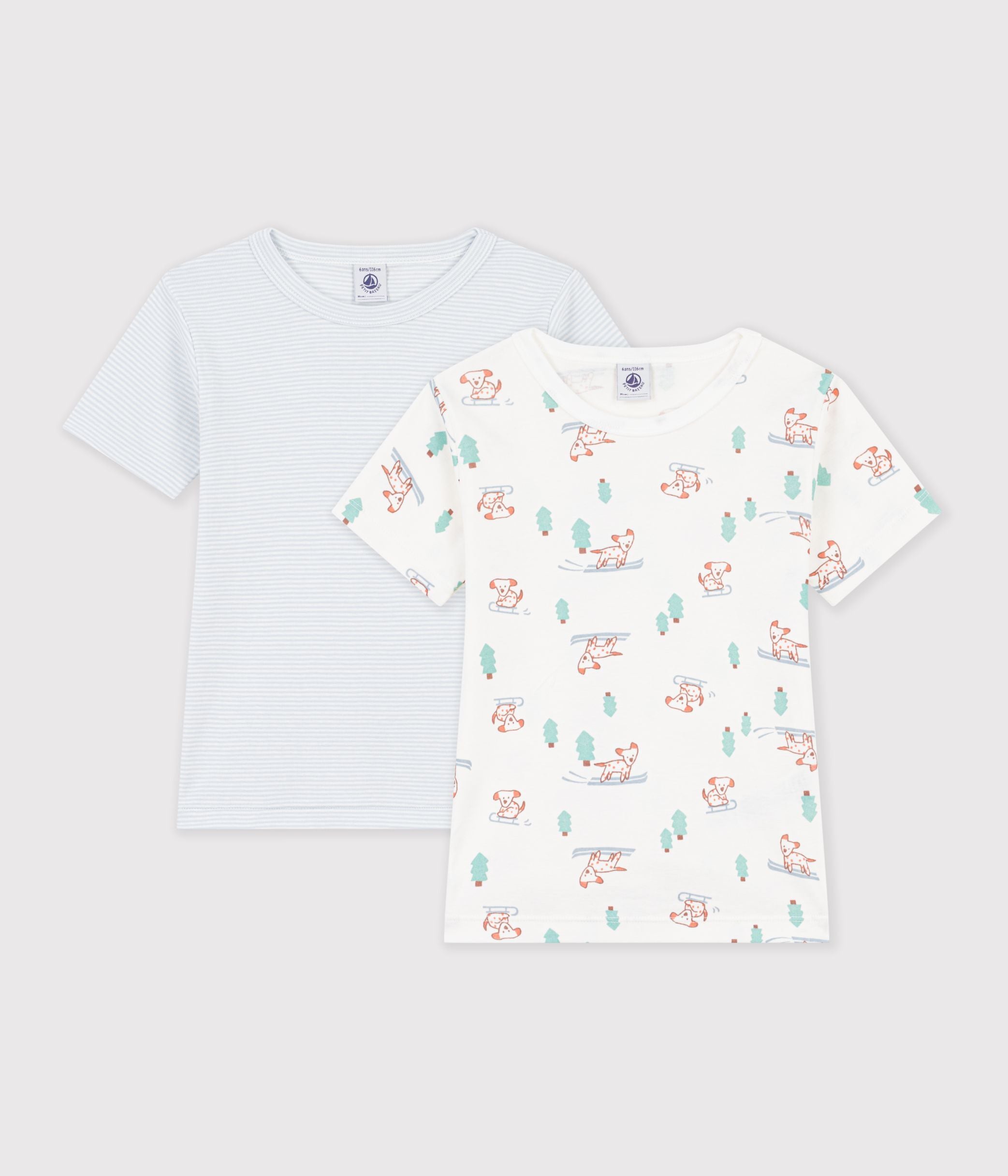 lot-de-tee-shirts-enfant-en-coton-manches-courtes-imprimé-chiens