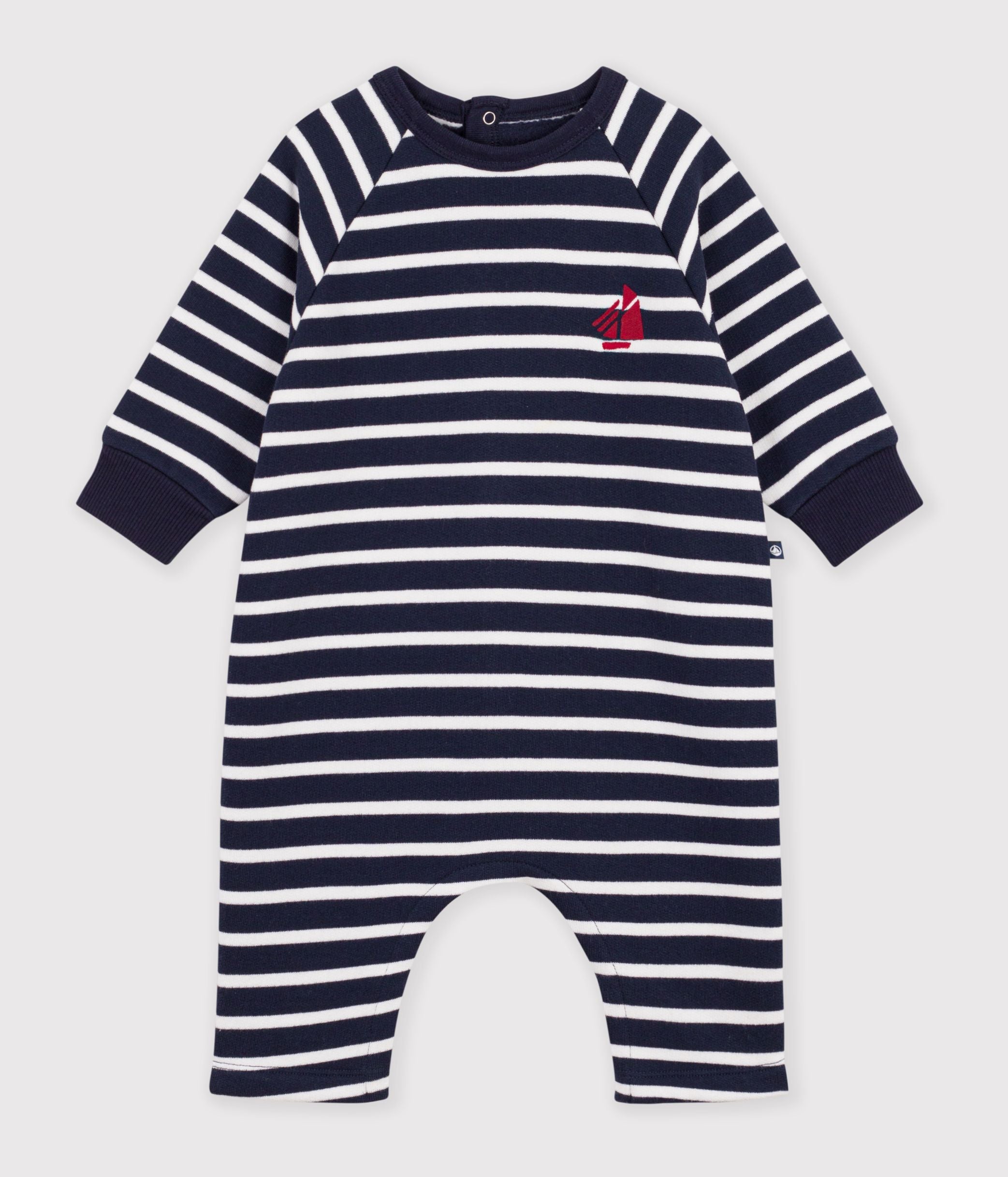 combinaison-longue-bébé-en-coton-rayé
