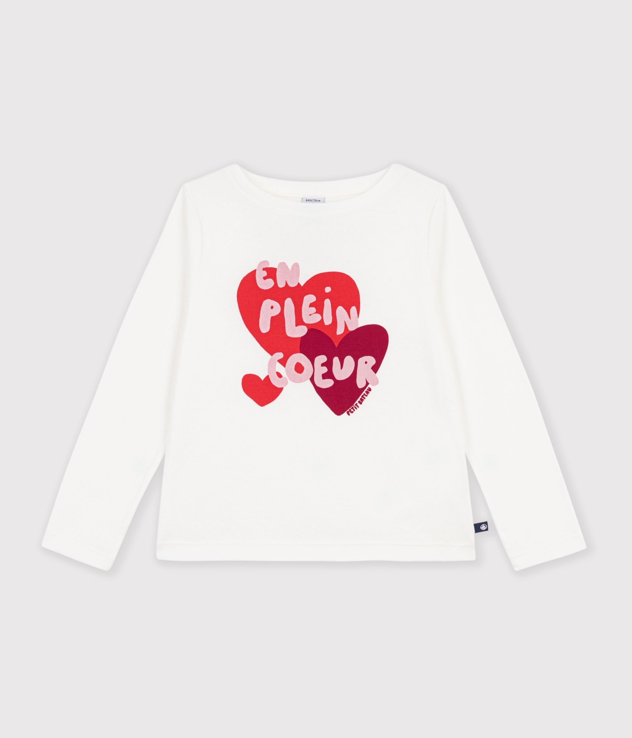 tee-shirt-enfant-manches-longues-à-motif-coeur