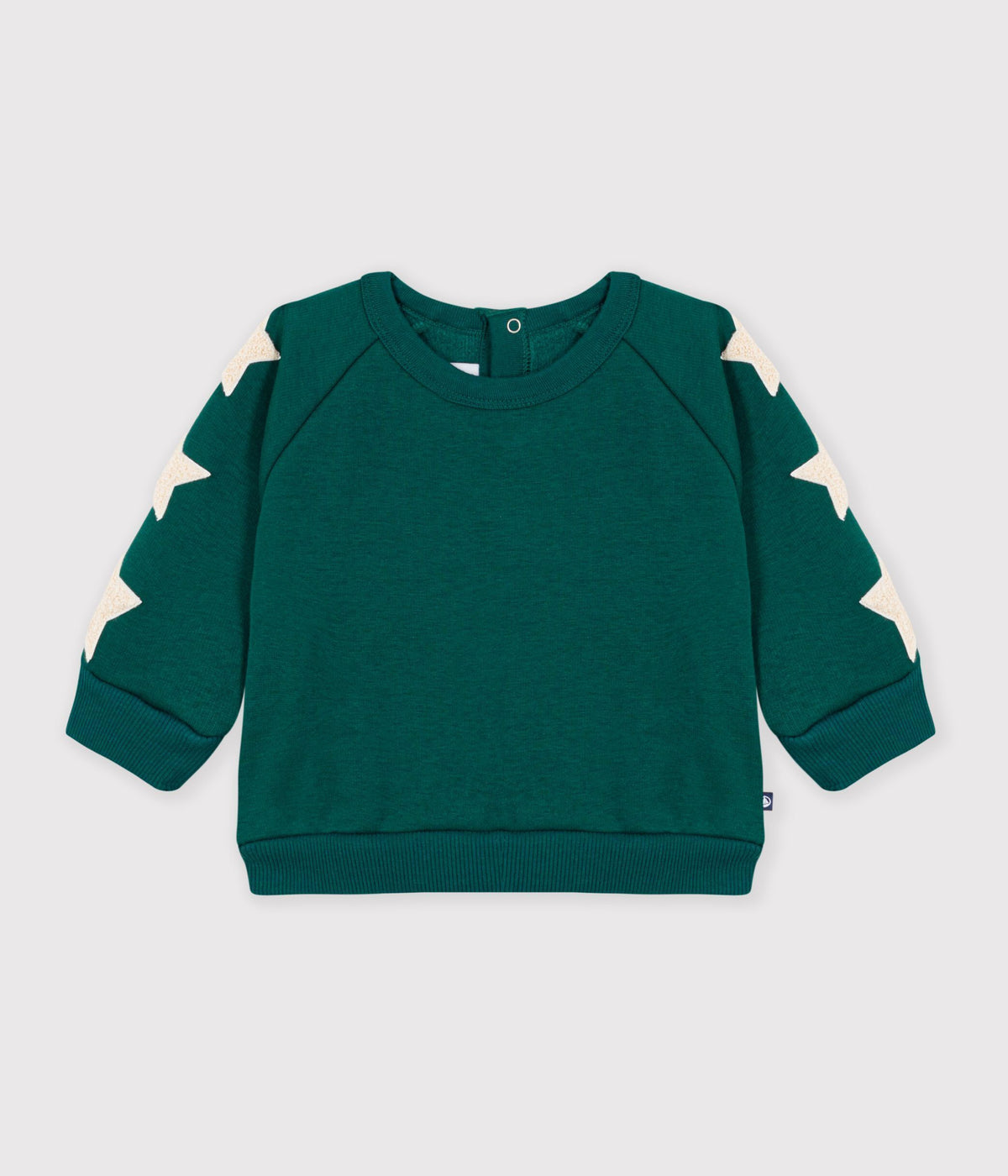 sweatshirt-bébé-en-coton-uni-et-ses-badges-étoiles