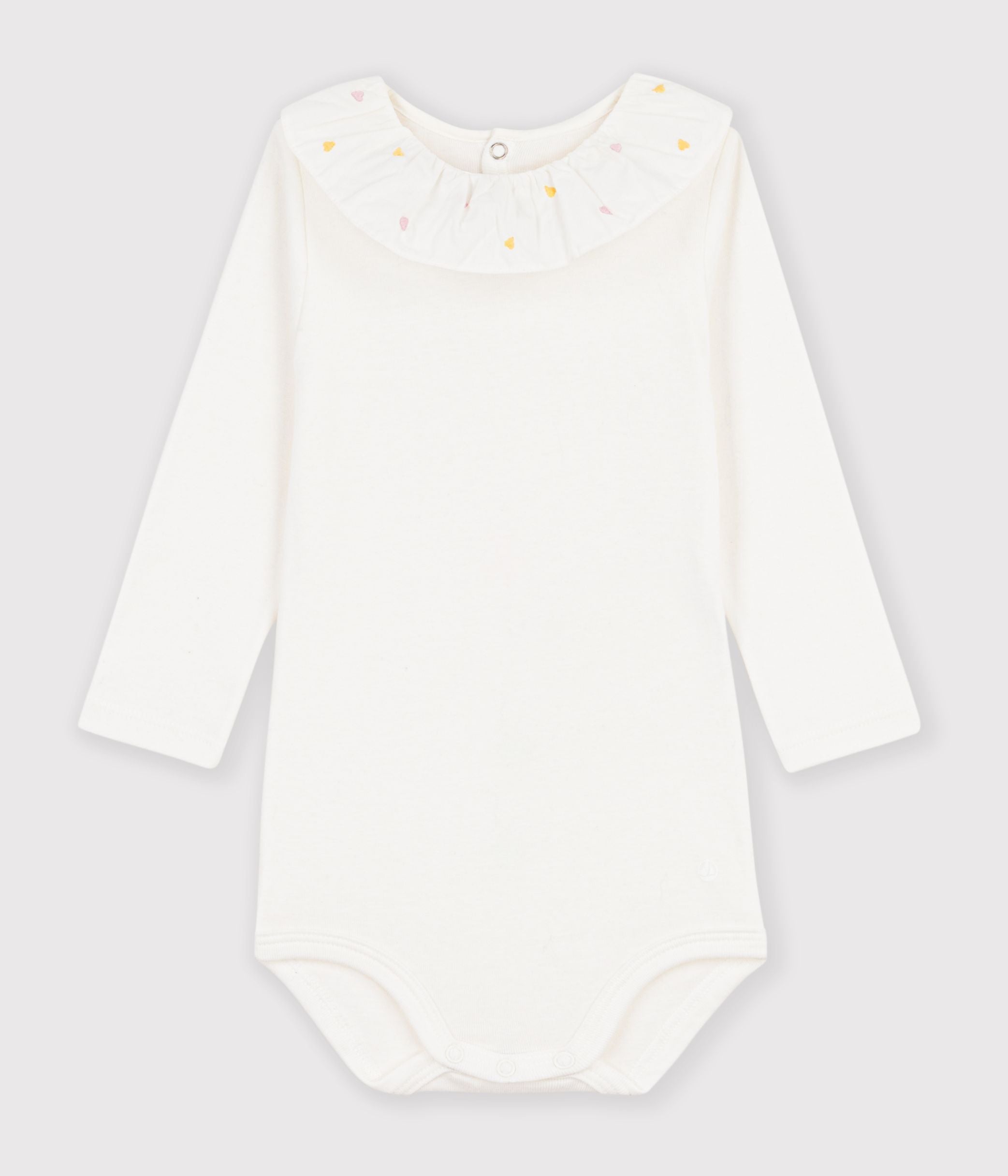 body-bébé-en-coton-uni-à-col-brodé
