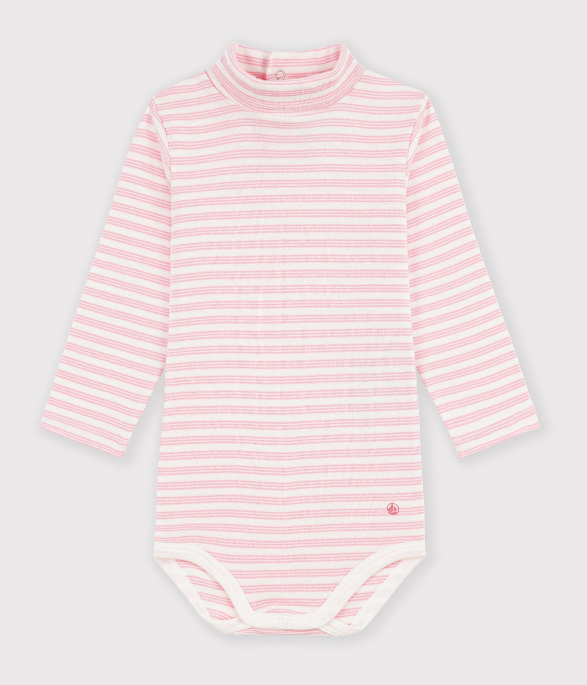 body-bébé-col-roulé-en-coton-à-rayures