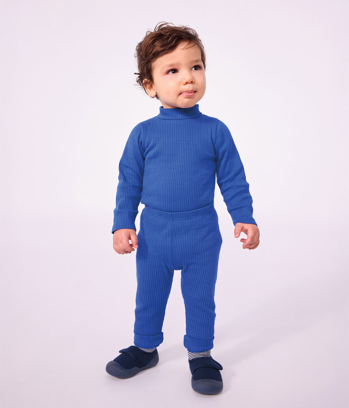 body-bébé-col-roulé-en-coton-uni