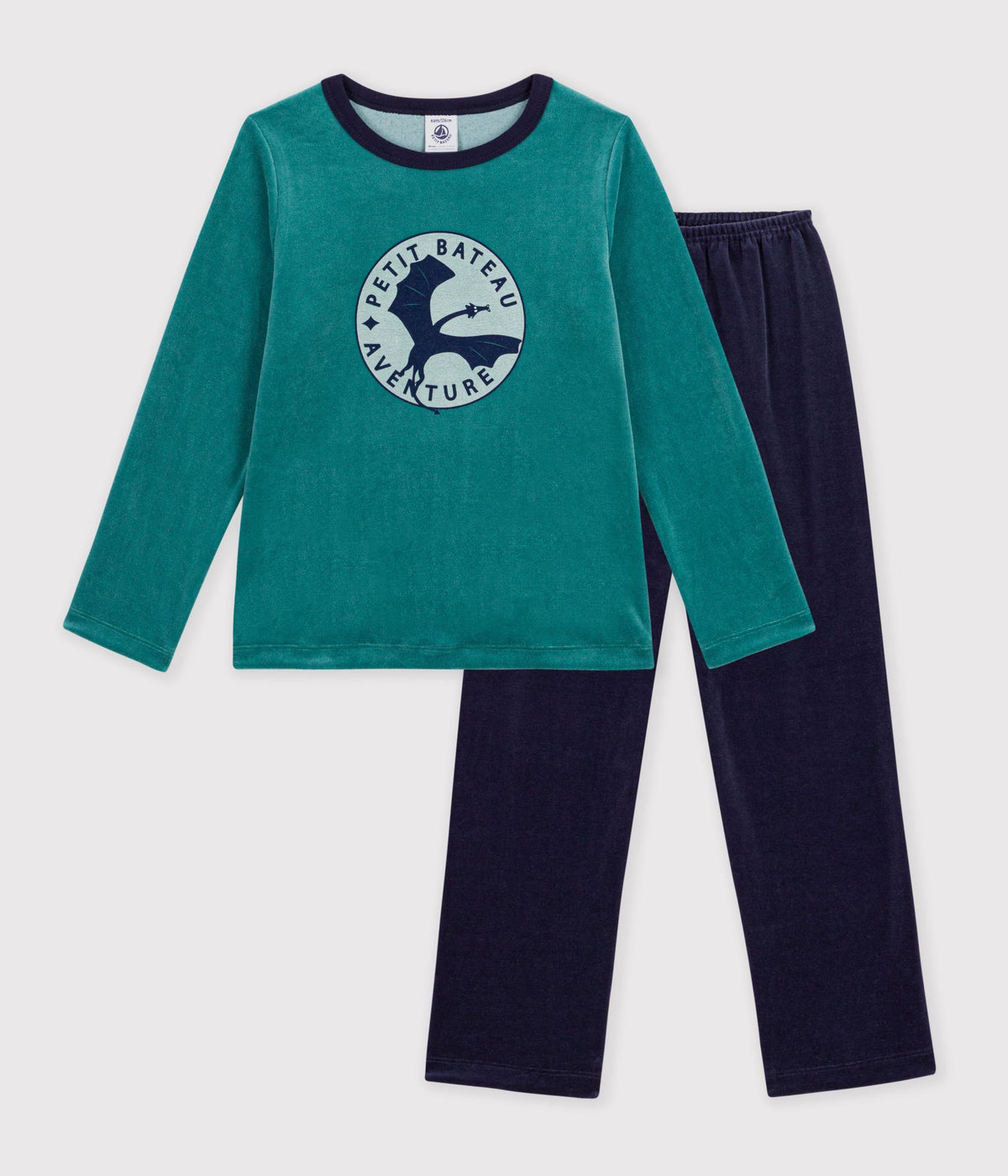 pyjama-enfant-en-velours-uni-à-motif-dragon
