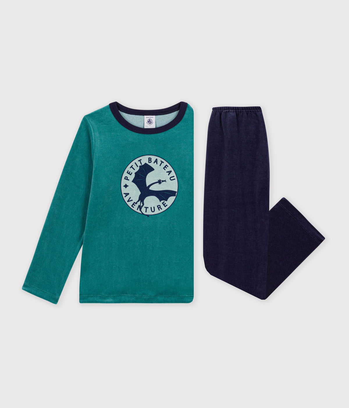 pyjama-enfant-en-velours-uni-à-motif-dragon