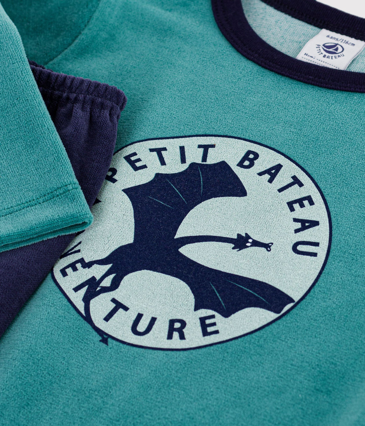 pyjama-enfant-en-velours-uni-à-motif-dragon