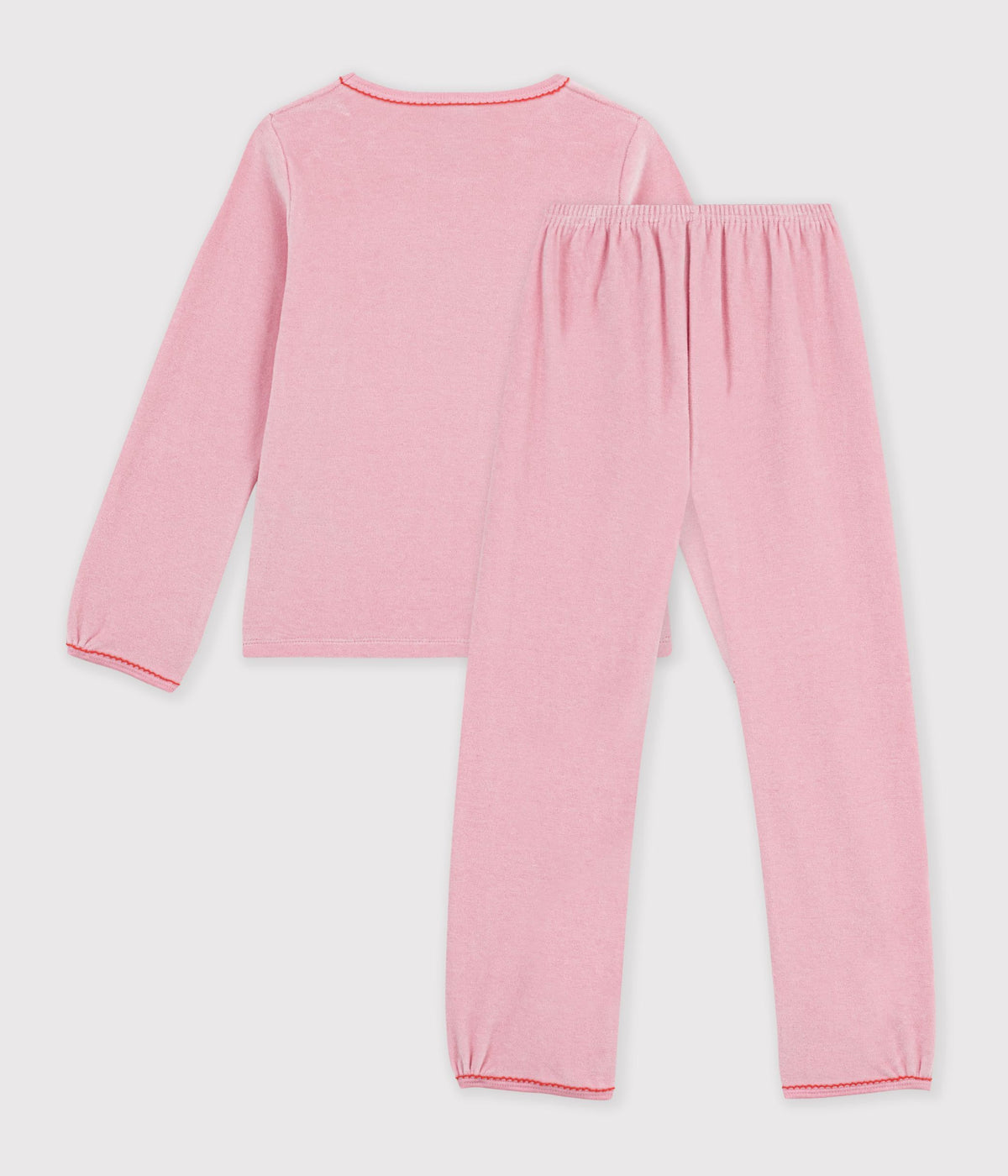 pyjama-enfant-en-velours-à-motif-coeurs