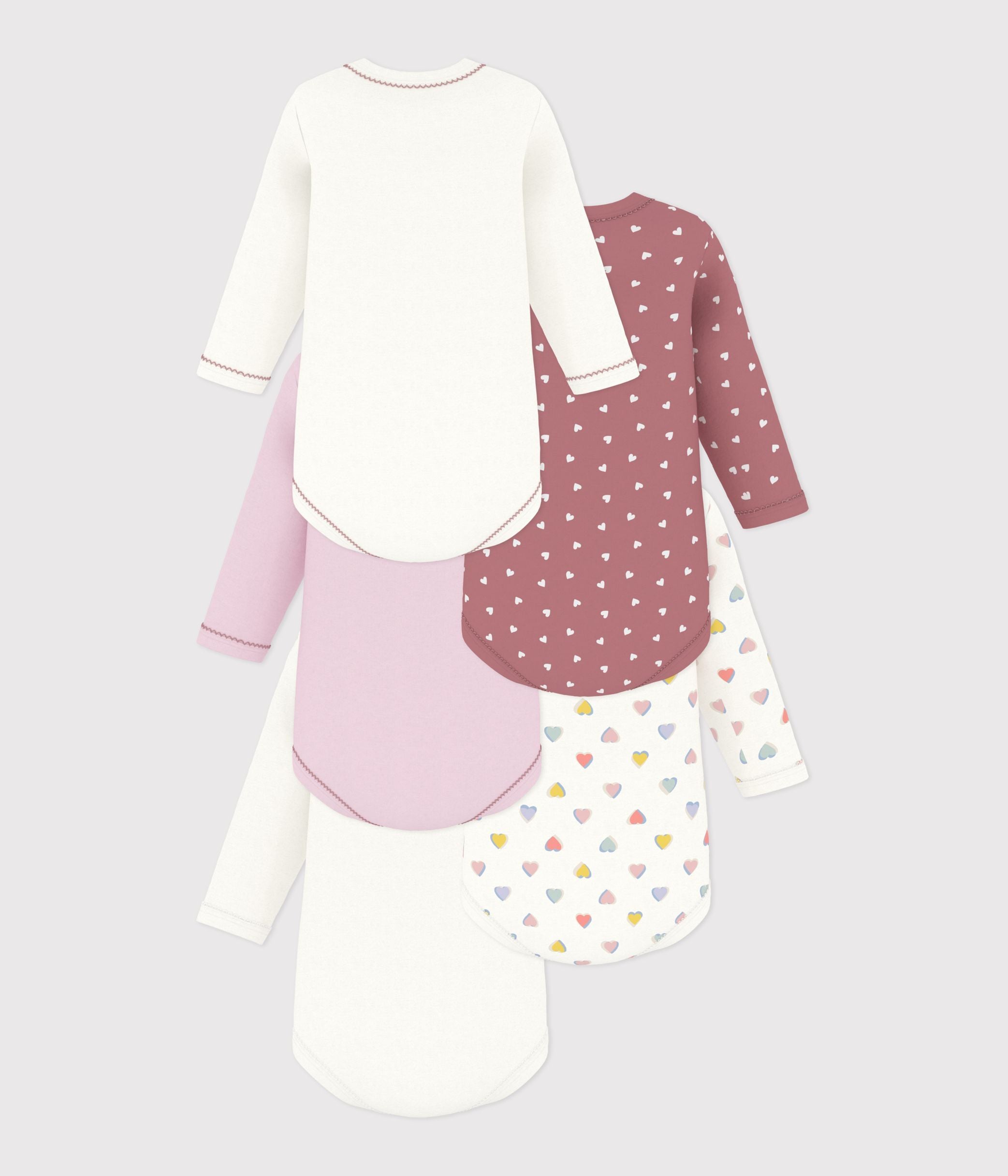 lot-de-bodies-manches-longues-en-coton-imprimé-cœurs-bébé