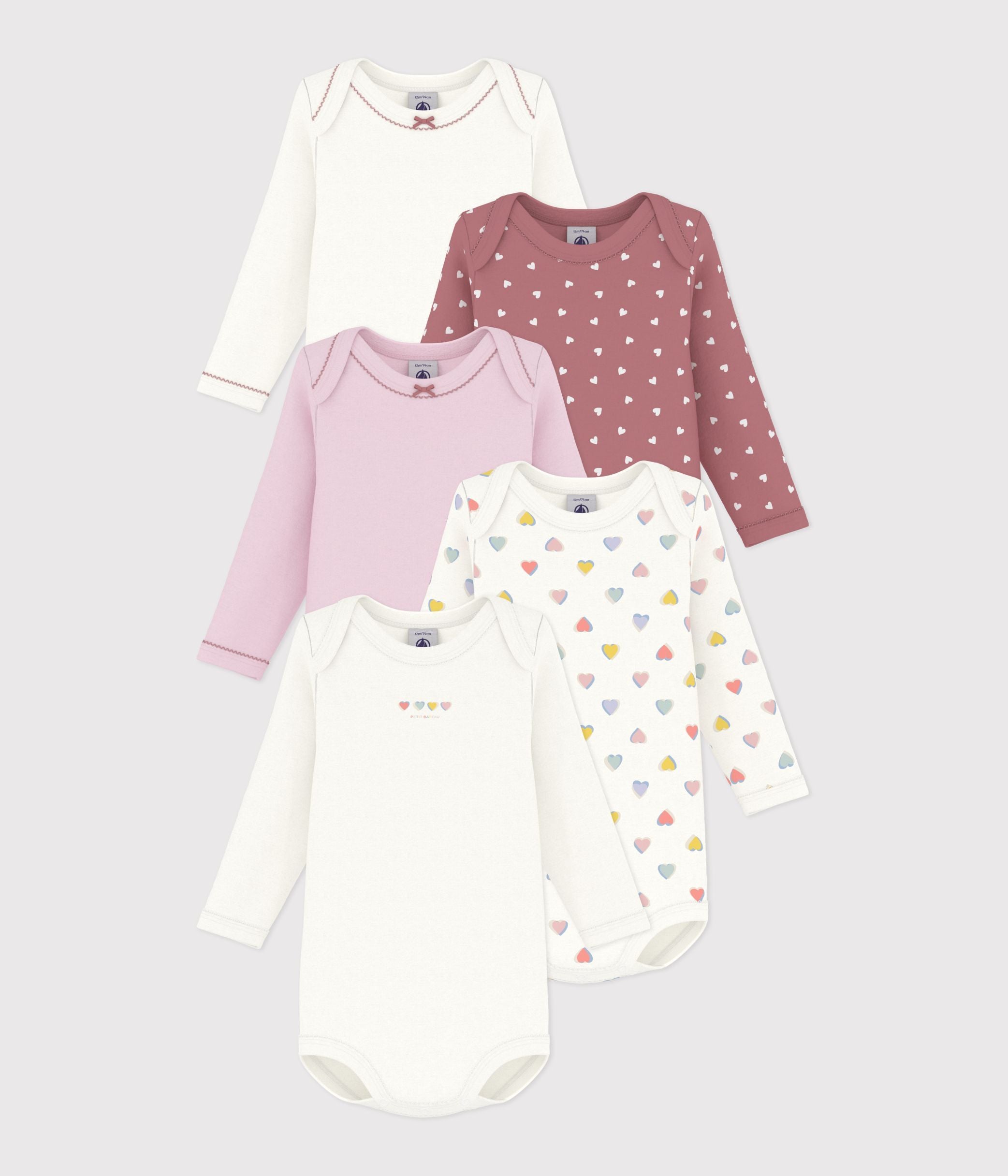 lot-de-bodies-manches-longues-en-coton-imprimé-cœurs-bébé