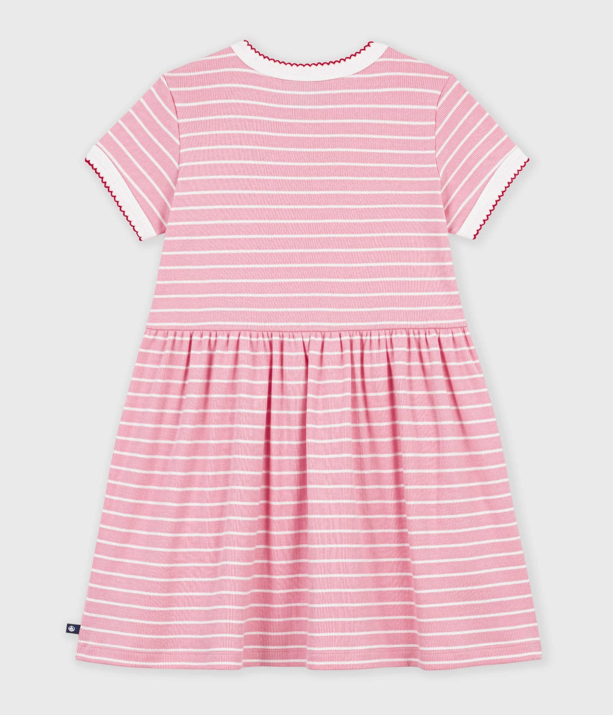 robe-enfant-en-coton-manches-courtes-à-rayures
