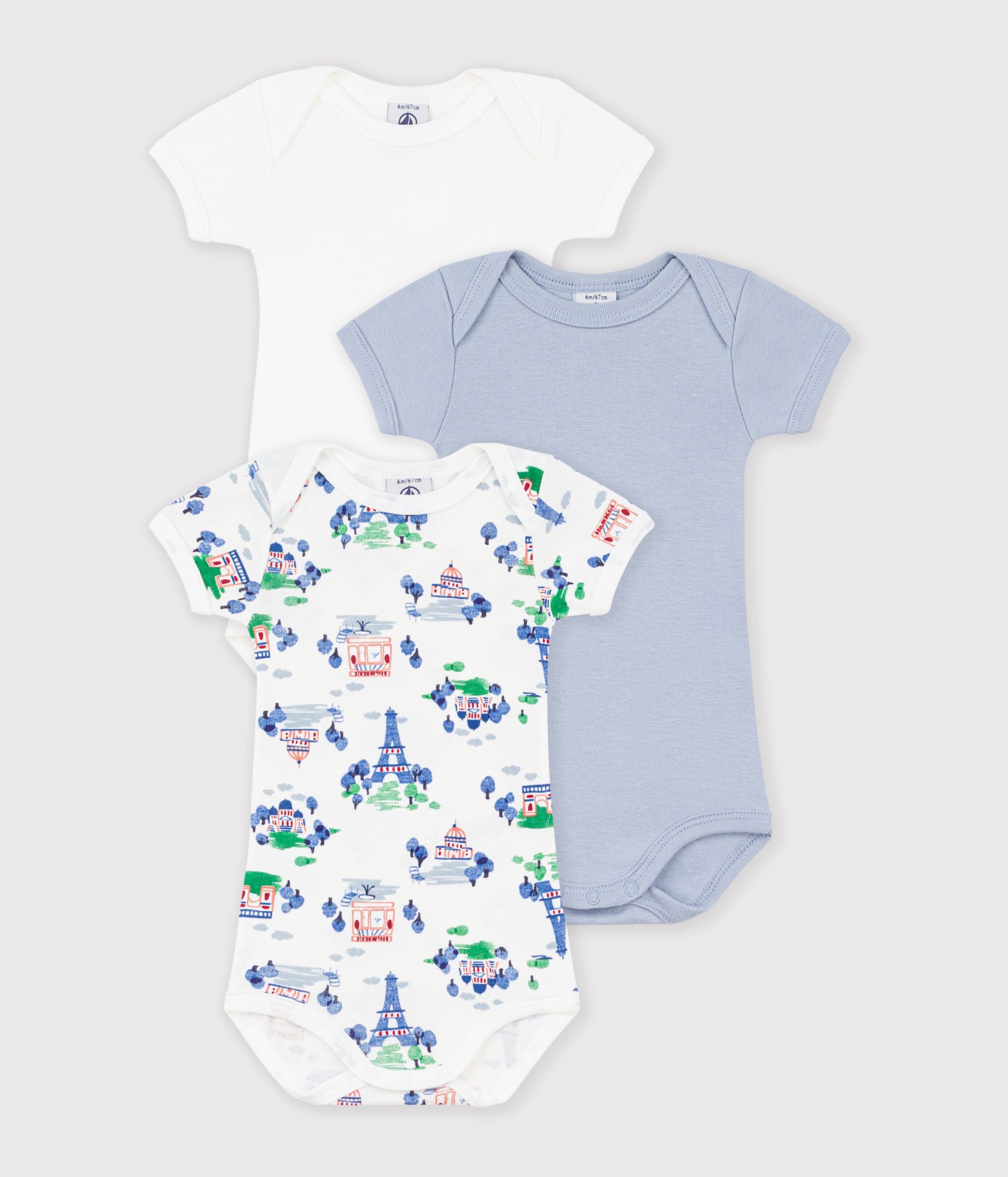lot-de-bodies-manches-courtes-en-coton-imprimé-étoiles-bébé