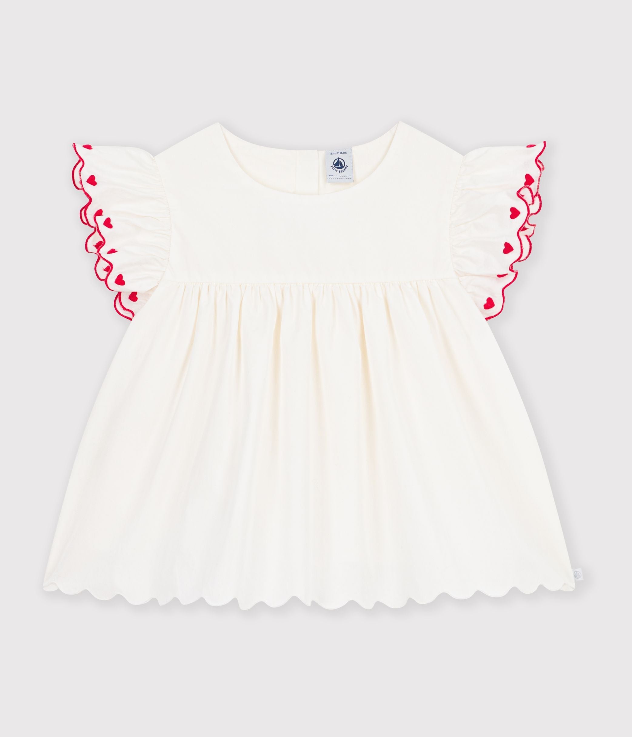 blouse-enfant-en-coton-manches-courtes-unie
