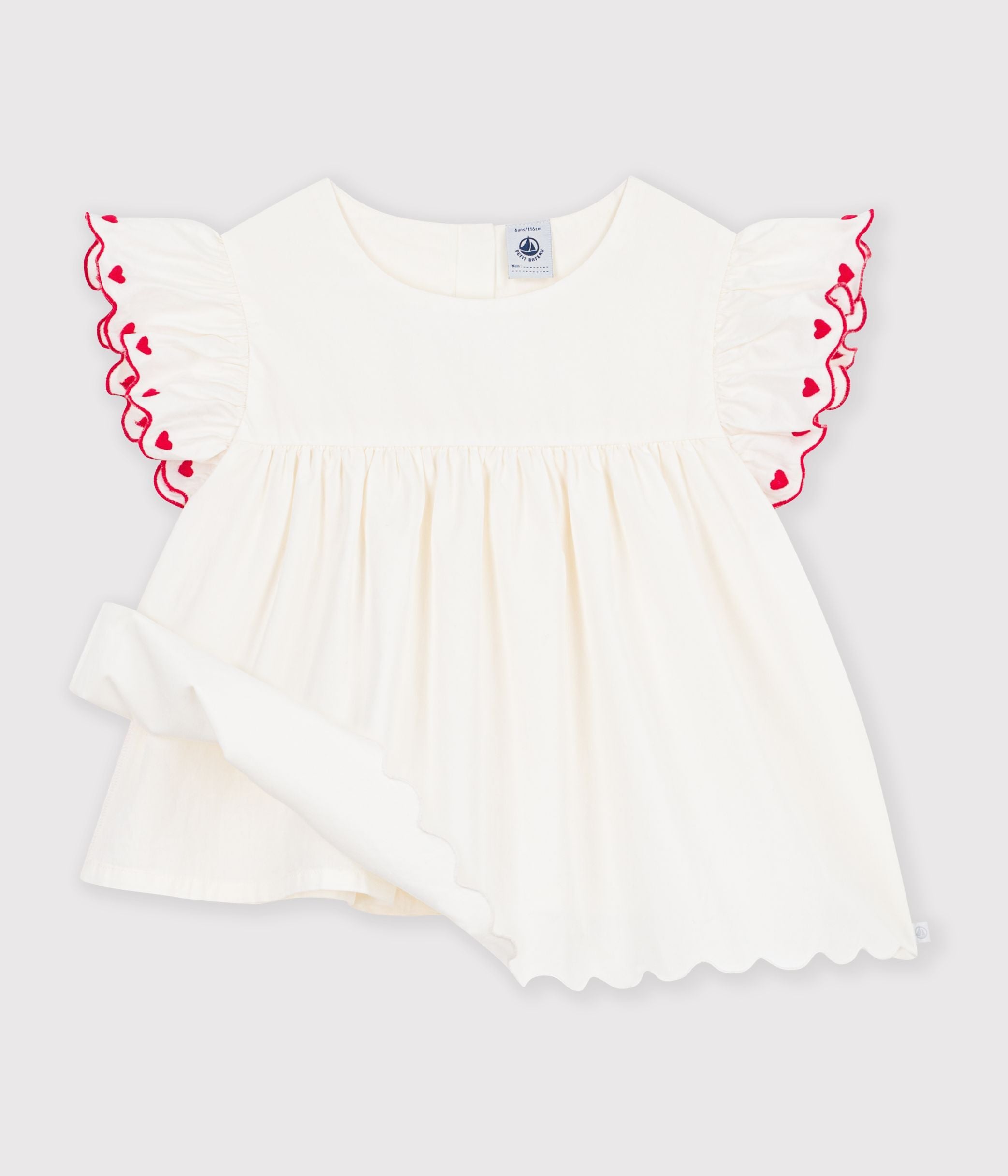 blouse-enfant-en-coton-manches-courtes-unie