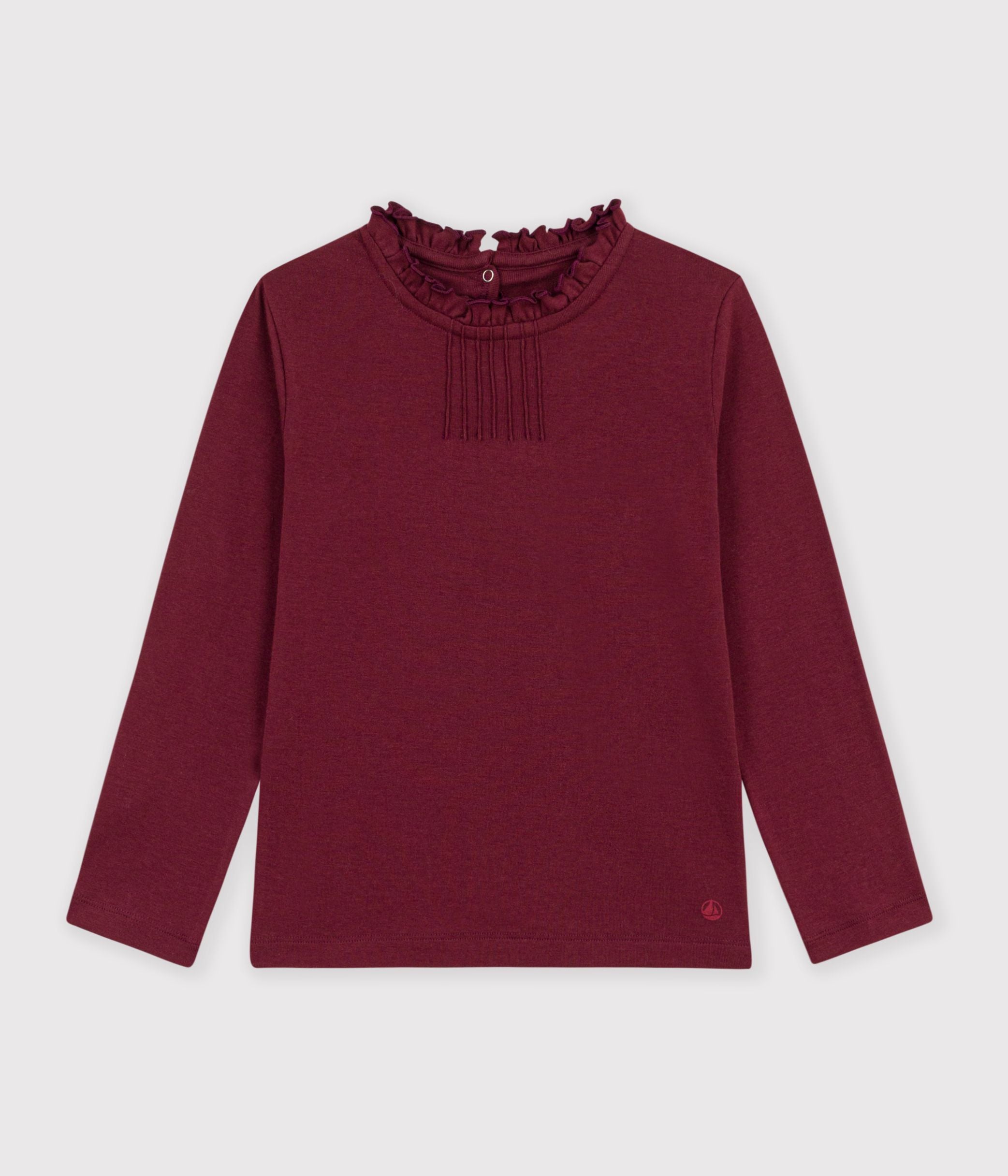 tee-shirt-à-col-enfant-manches-longues-uni