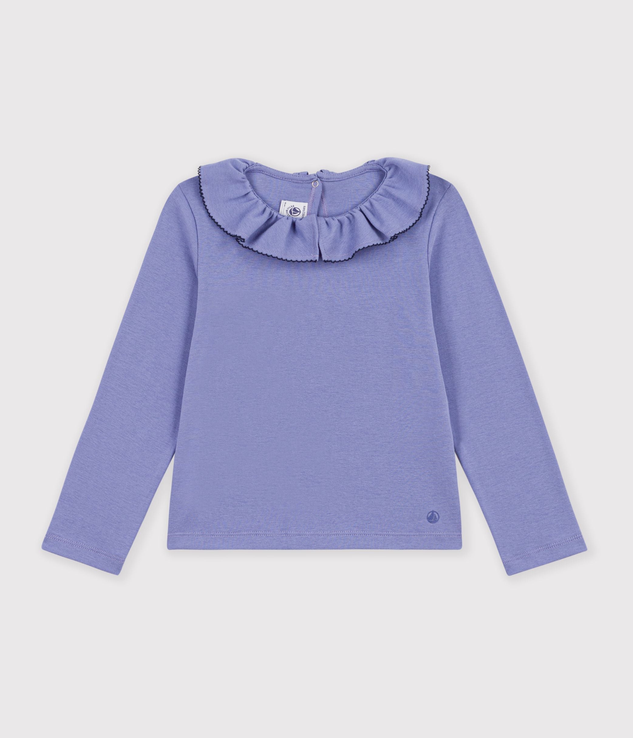 tee-shirt-à-col-enfant-manches-longues-uni