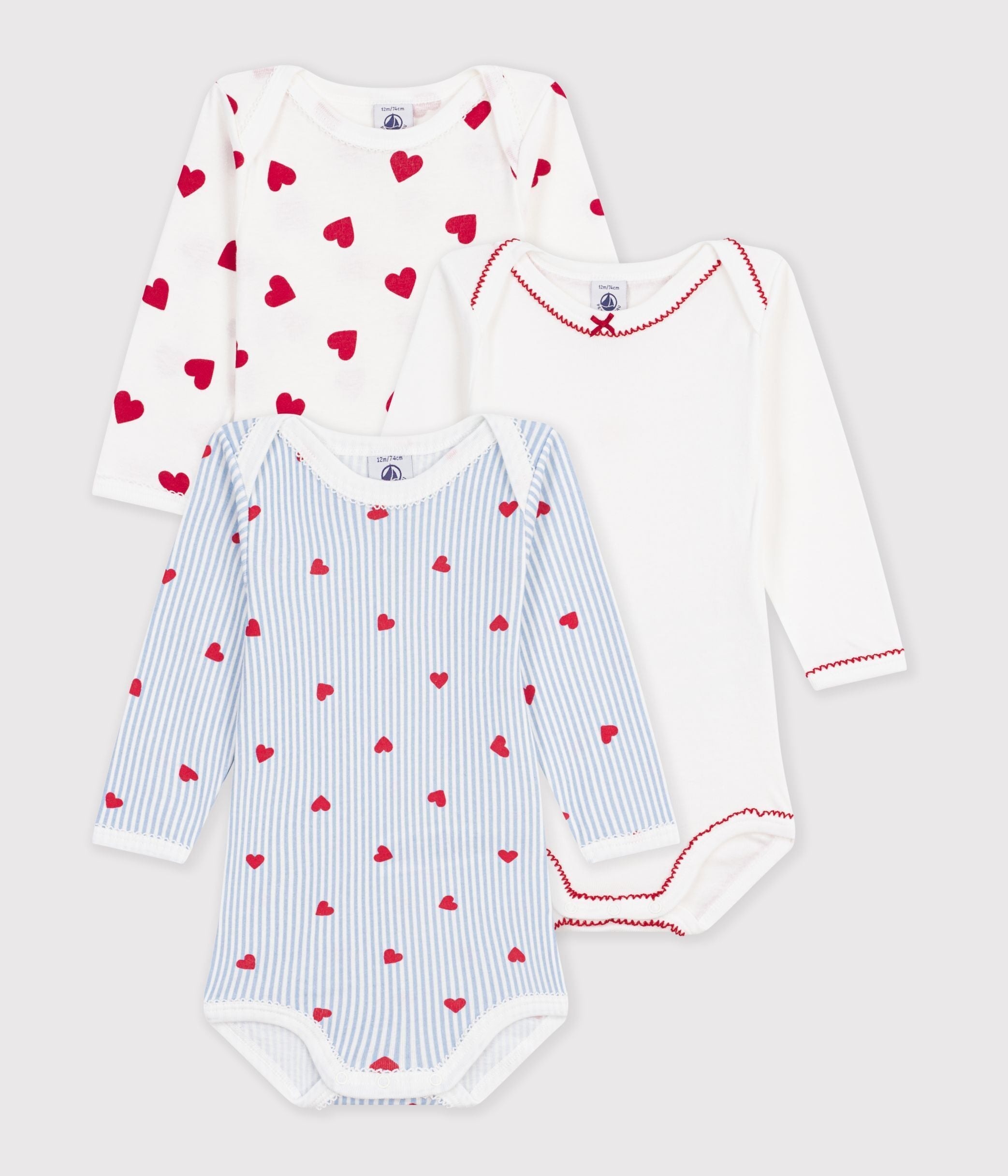 lot-de-bodies-manches-longues-en-coton-imprimé-cœurs-bébé