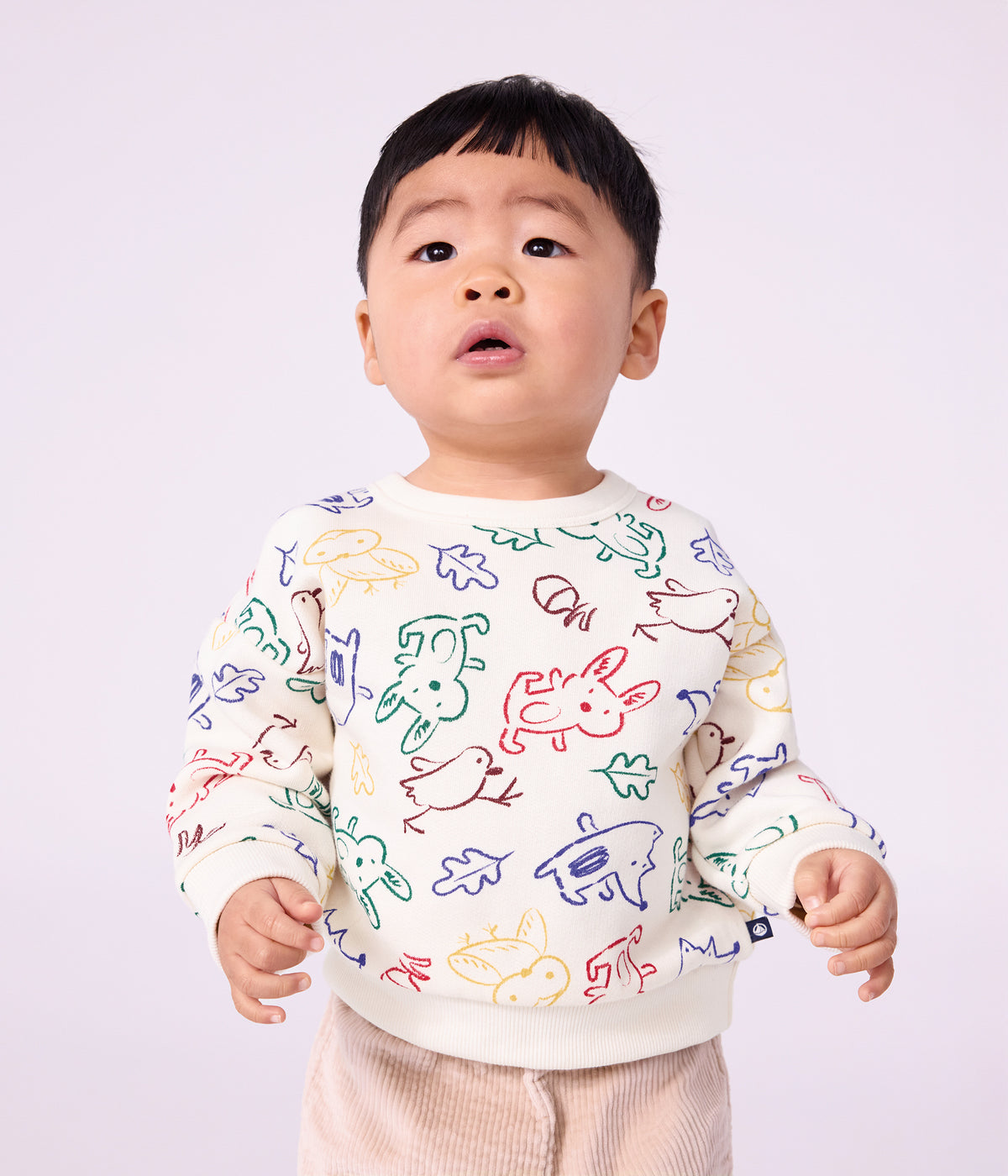 sweatshirt-bébé-en-coton-imprimé-animalier