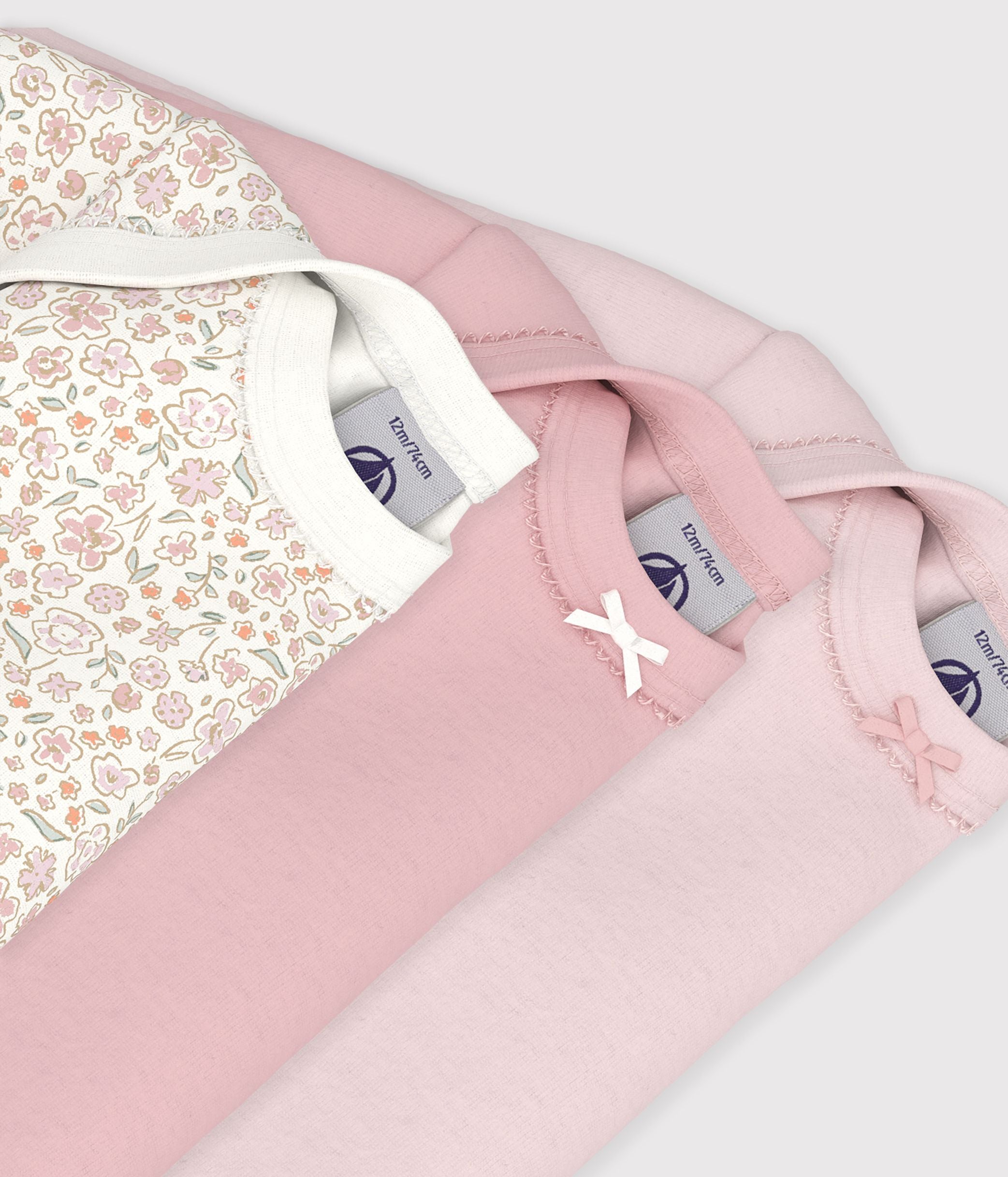 lot-de-bodies-manches-longues-en-coton-imprimé-à-fleurs-bébé