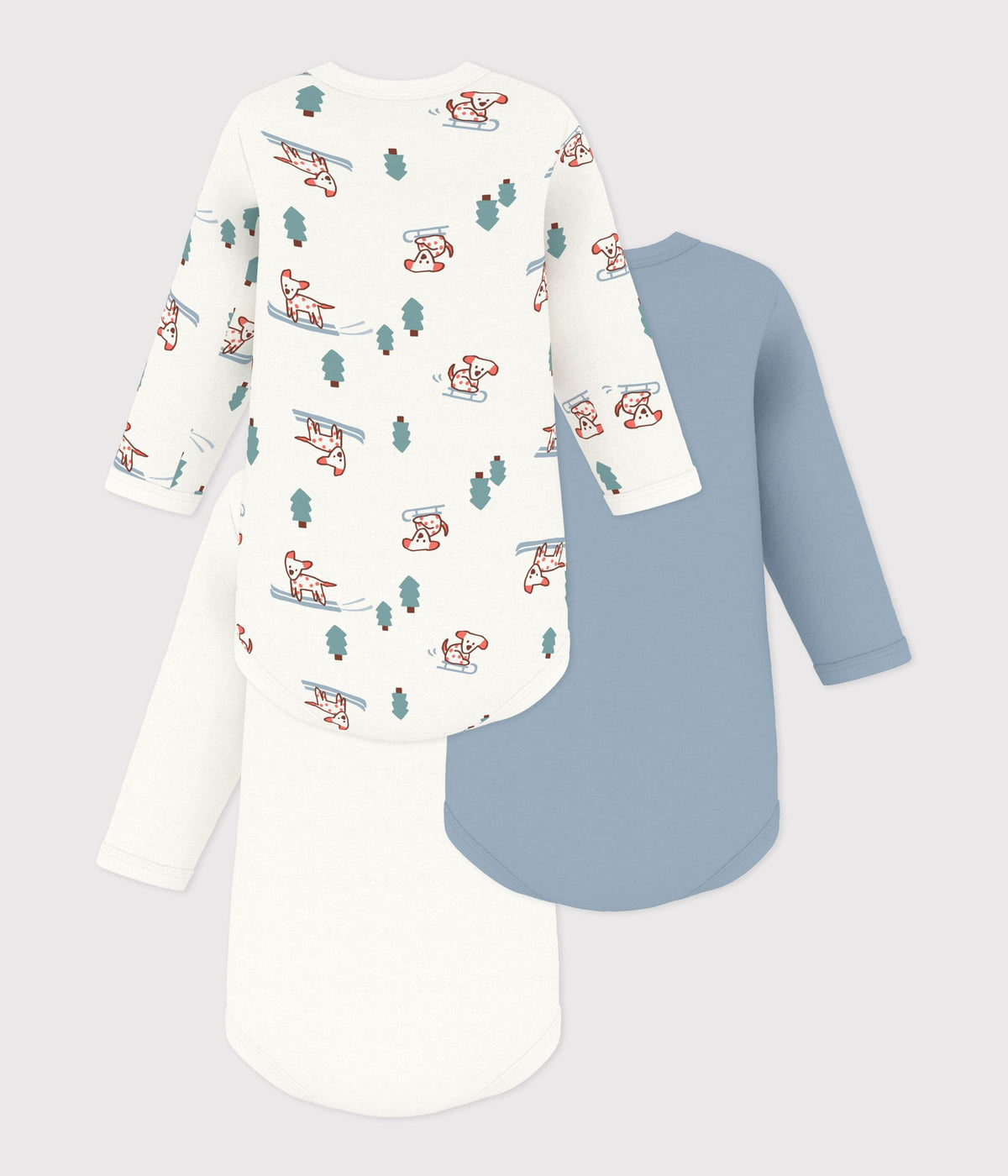 lot-de-bodies-manches-longues-en-coton-imprimé-chiens-bébé