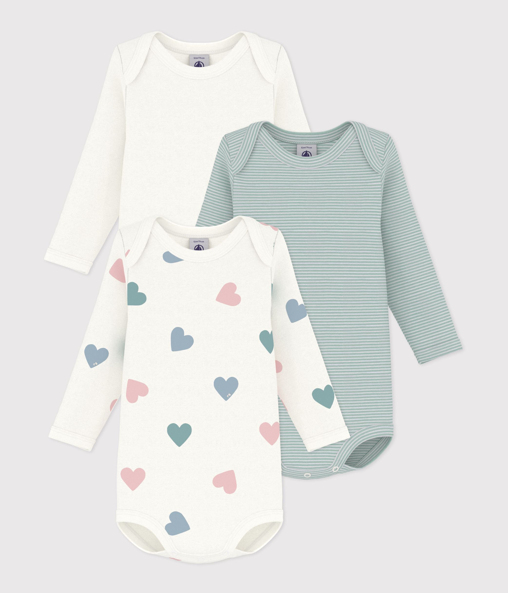 lot-de-bodies-manches-longues-en-coton-imprimé-à-fleurs-bébé