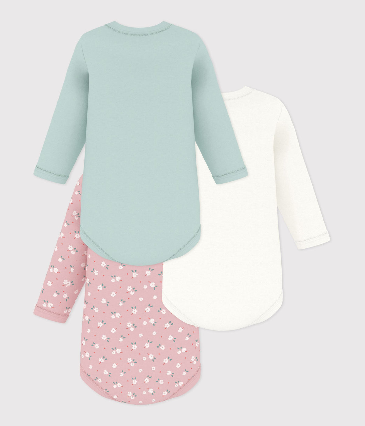 lot-de-bodies-manches-longues-en-coton-imprimé-à-fleurs-bébé