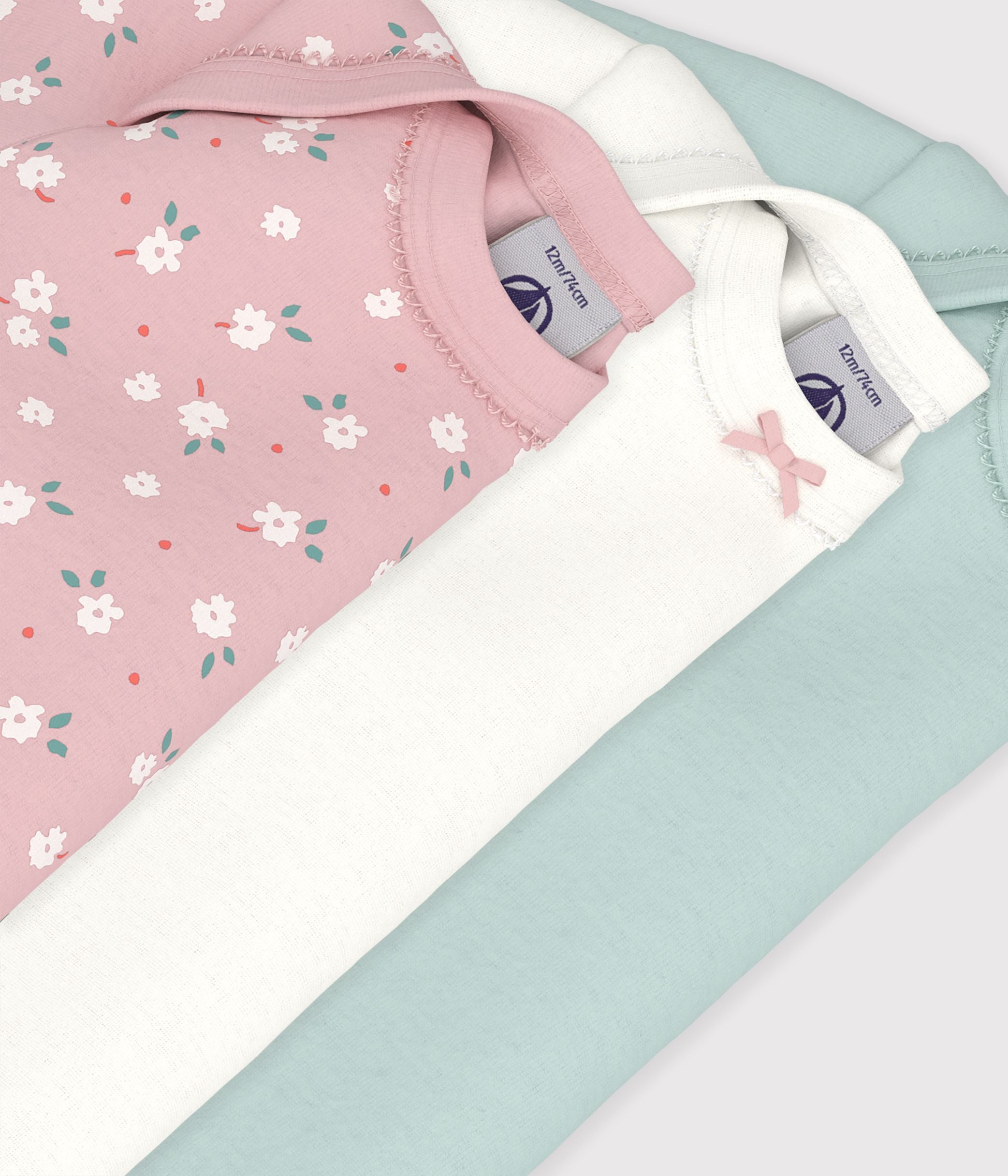 lot-de-bodies-manches-longues-en-coton-imprimé-à-fleurs-bébé