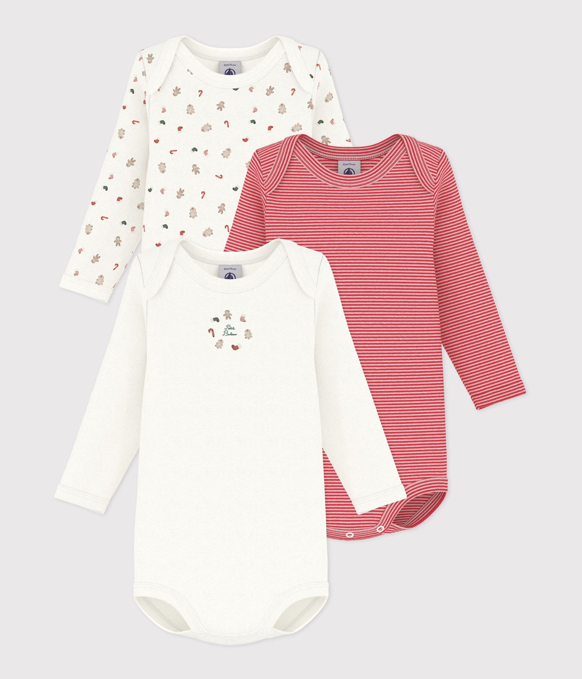 lot-de-bodies-manches-longues-en-coton-imprimé-noël-bébé