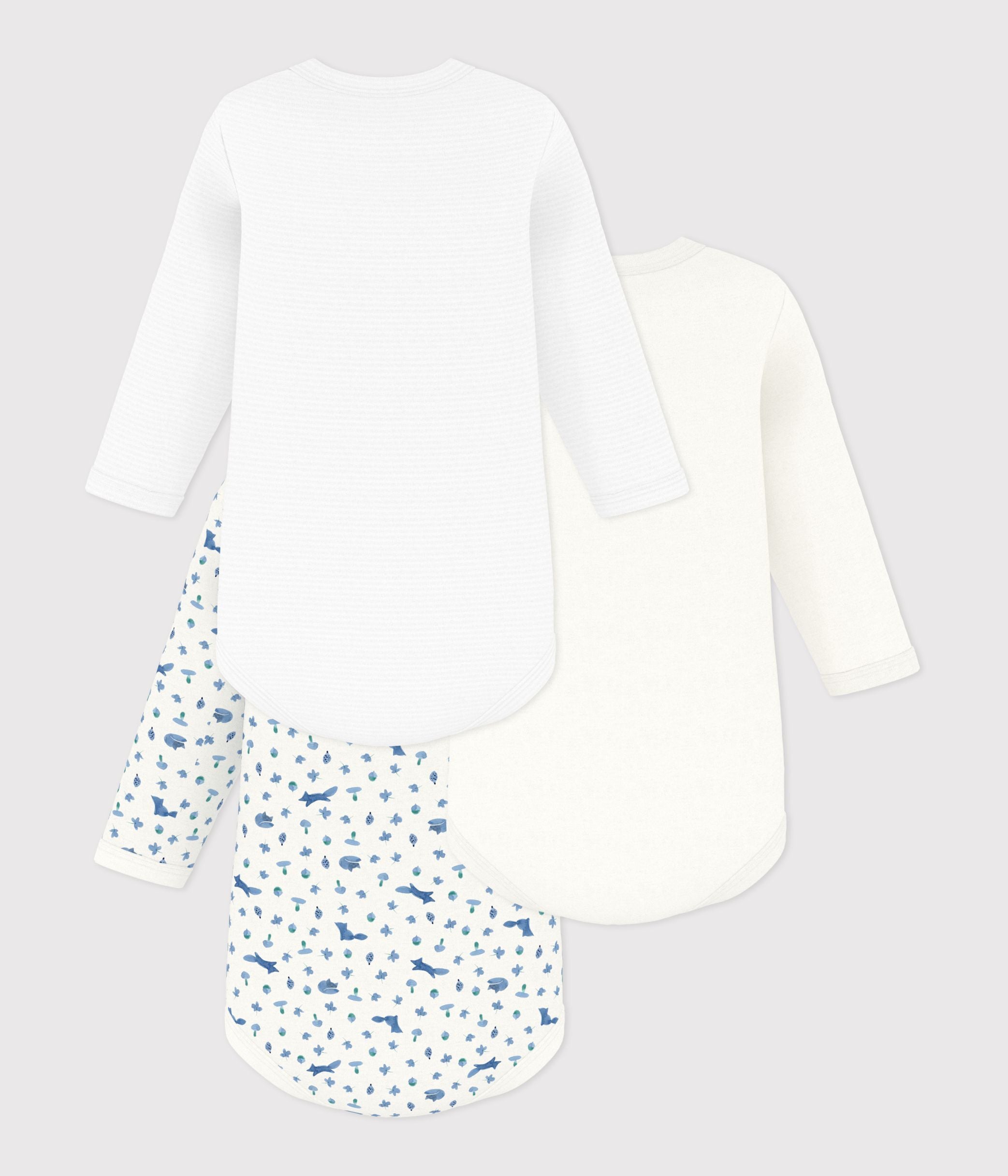 lot-de-bodies-manches-longues-en-coton-imprimé-renard-bébé