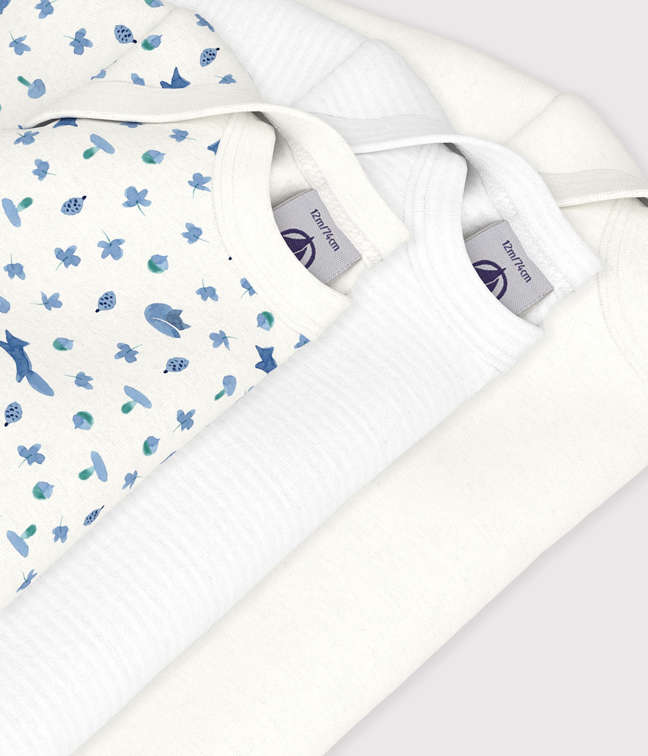 lot-de-bodies-manches-longues-en-coton-imprimé-renard-bébé