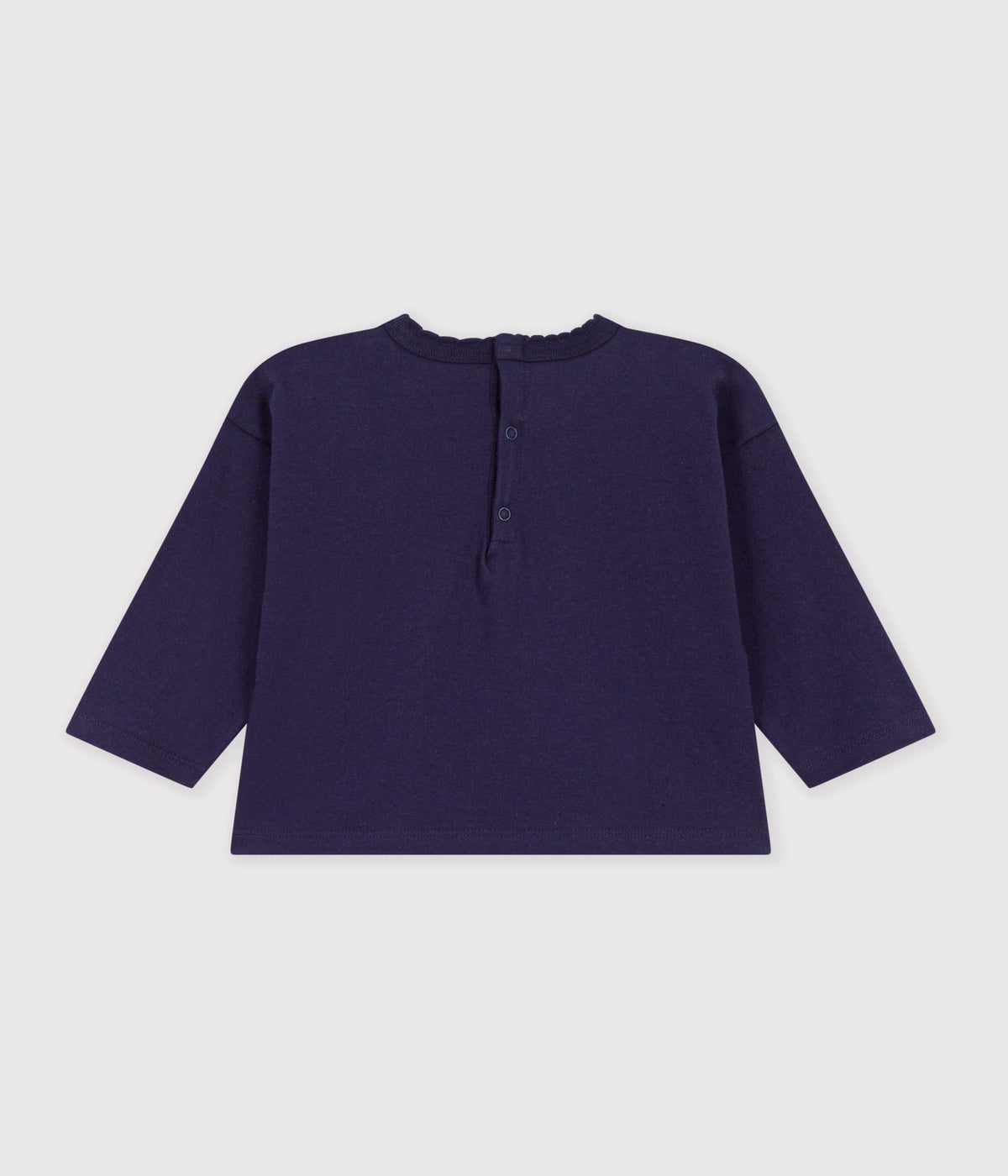 tee-shirt-bébé-en-coton-manches-longues-uni-à-motif