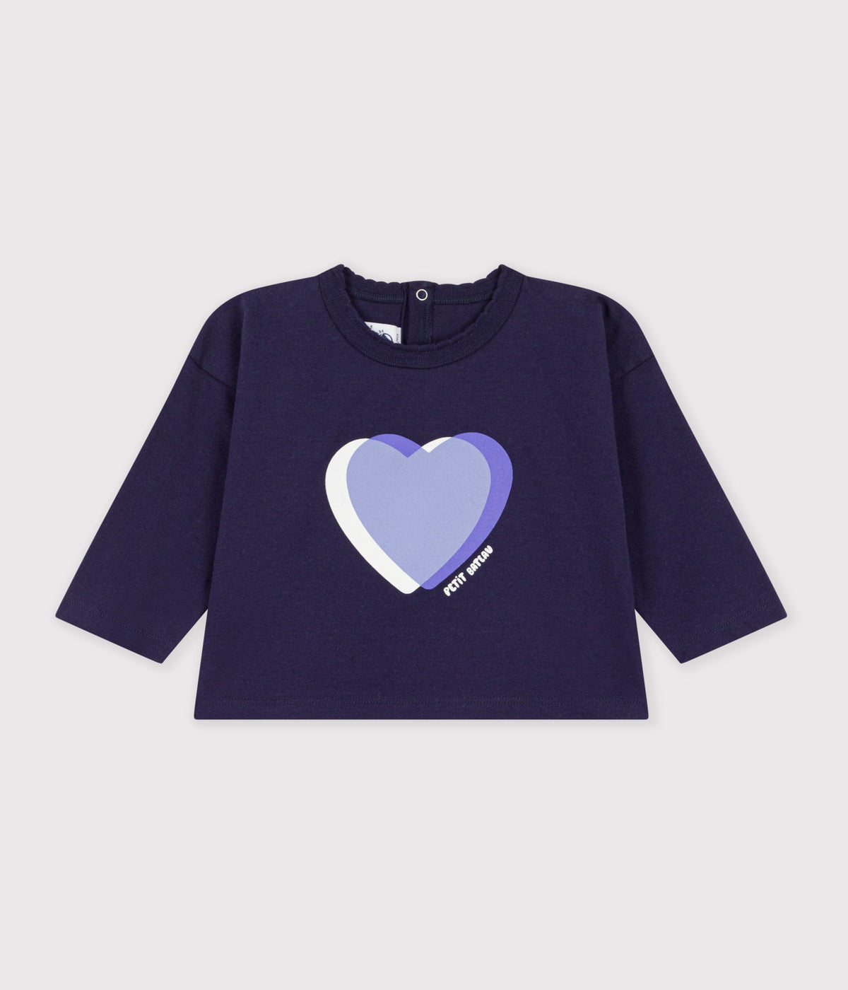 tee-shirt-bébé-en-coton-manches-longues-uni-à-motif