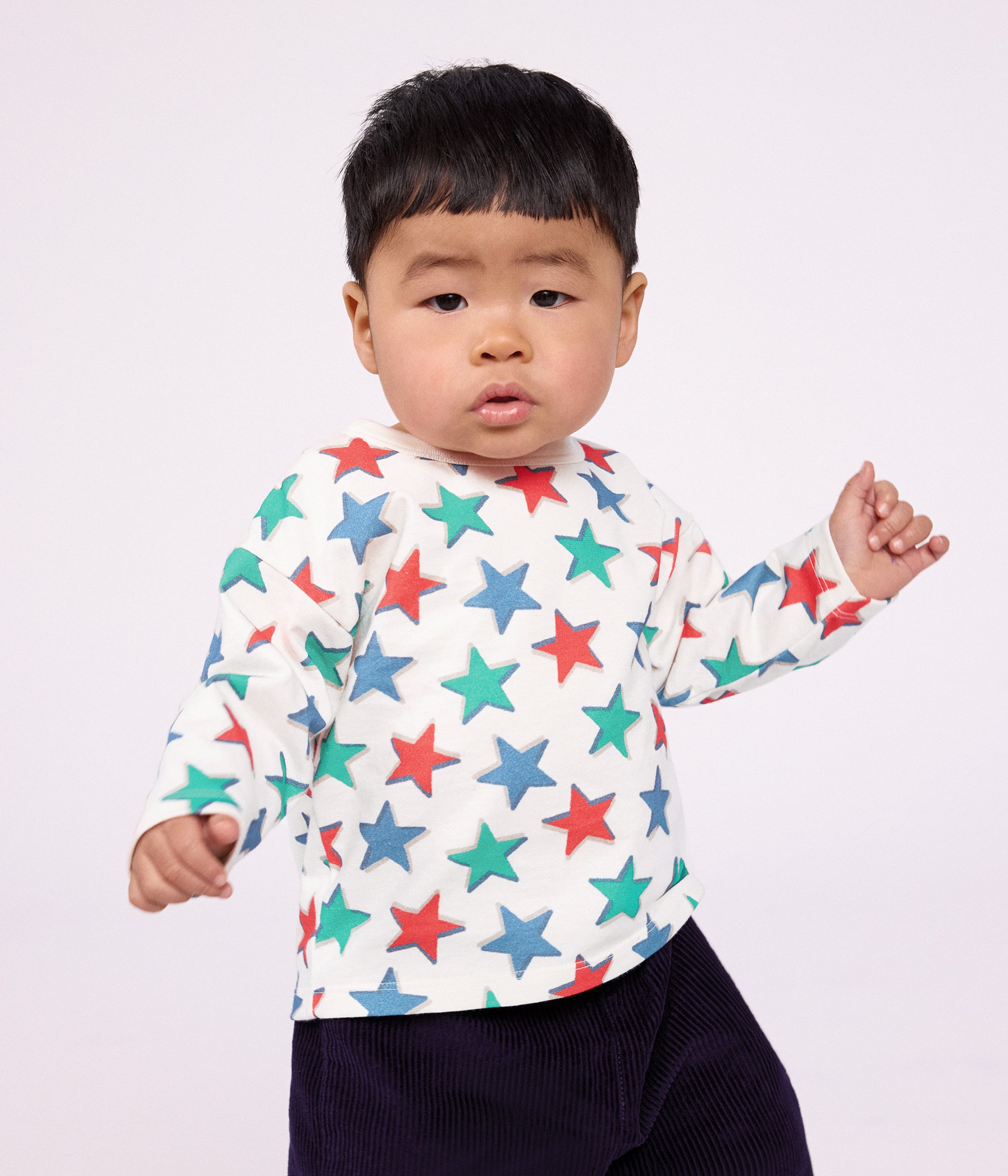 tee-shirt-bébé-en-coton-manches-longues-imprimé-étoiles