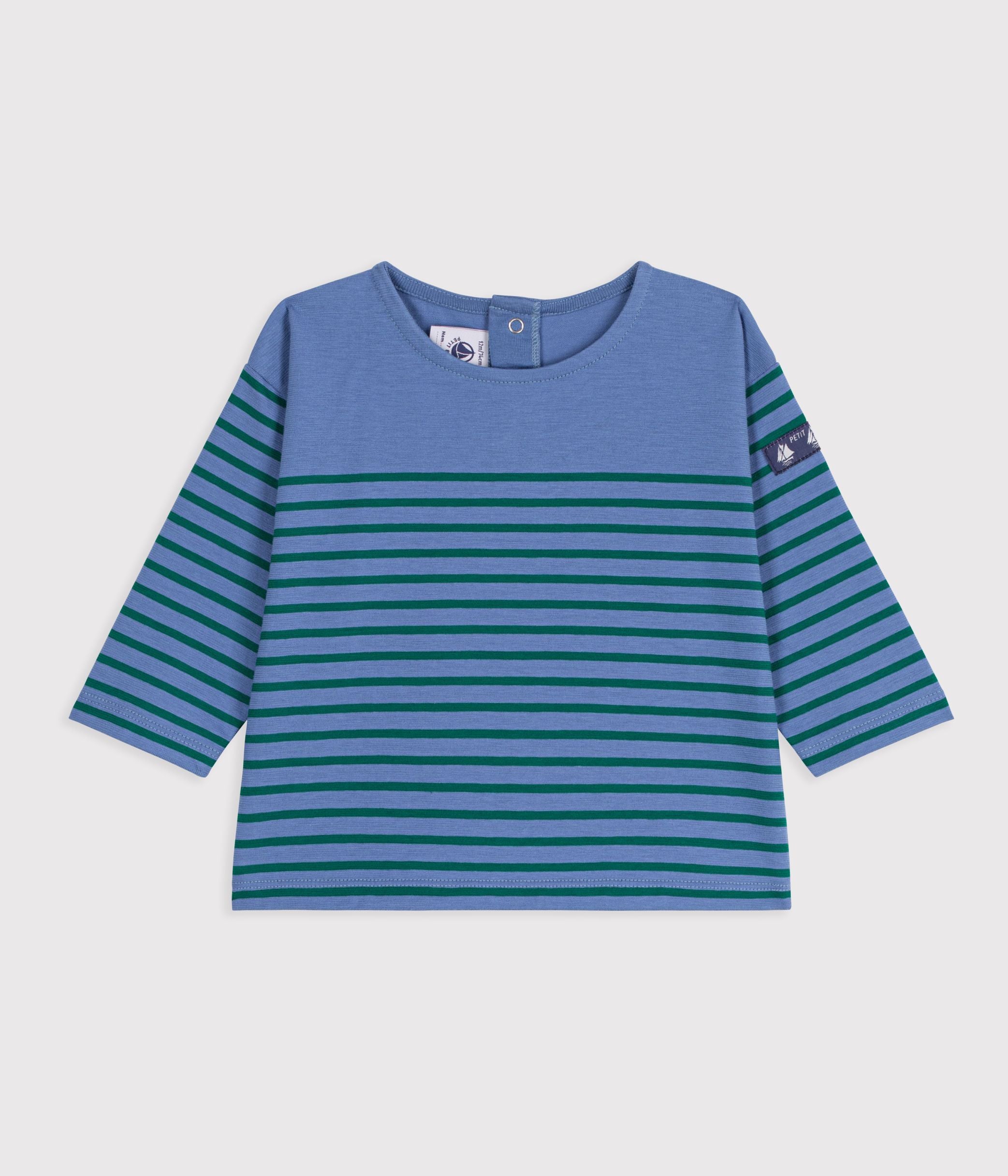 tee-shirt-bébé-en-coton-manches-longues-à-rayures