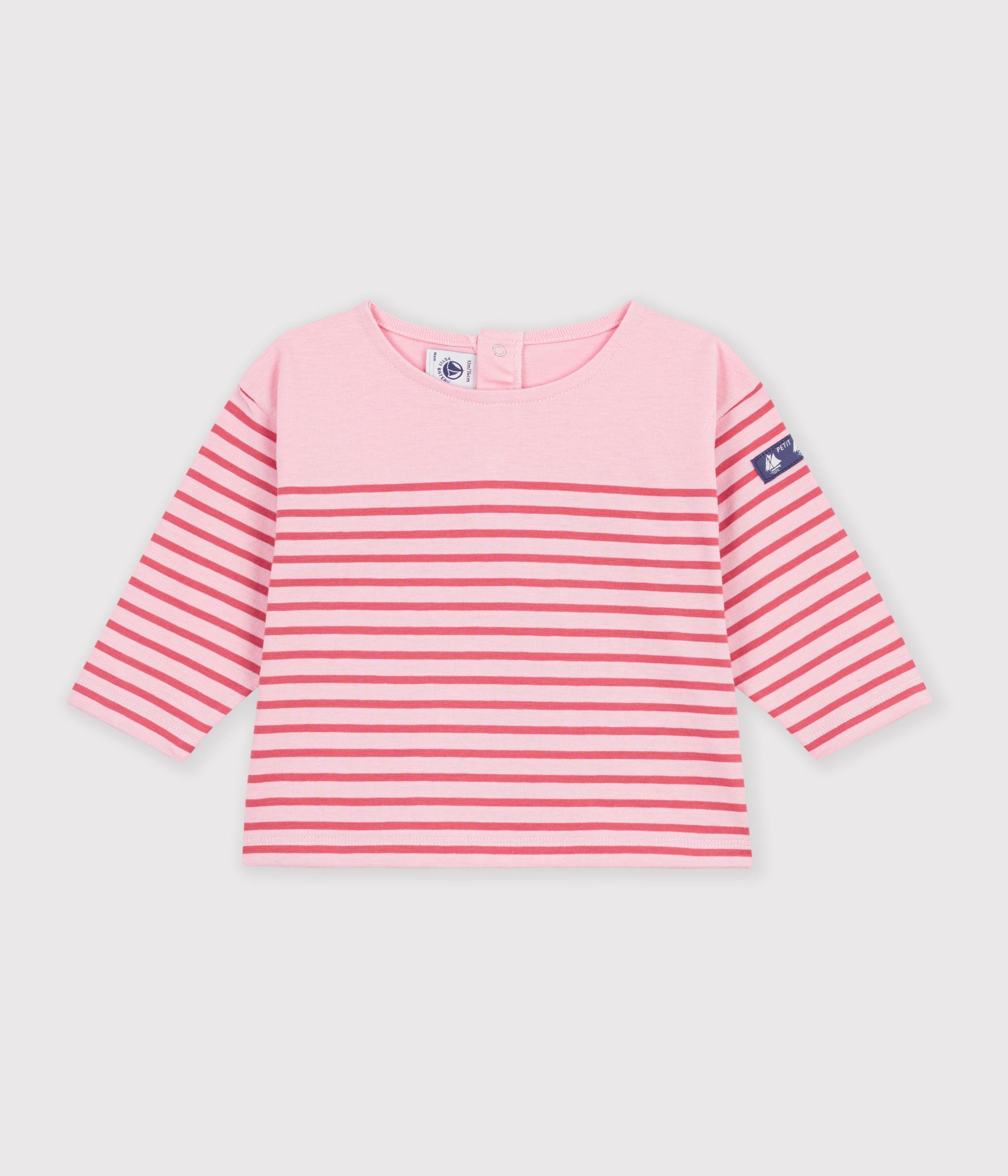 tee-shirt-bébé-en-coton-manches-longues-à-rayures