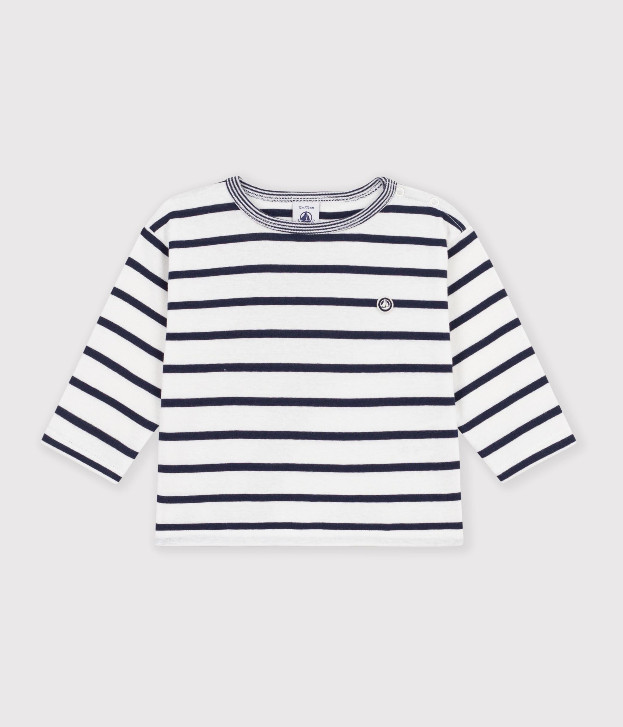tee-shirt-bébé-en-coton-manches-longues-à-rayures
